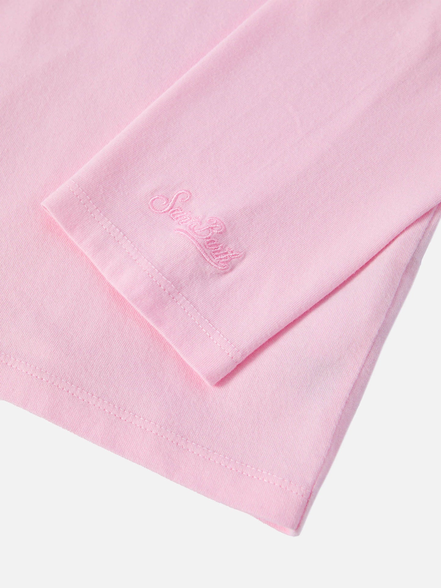 Penny Langarm-T-Shirt aus Baumwolle in Rosa mit Snoopy-Print und Strassapplikationen | PEANUTS SONDEREDITION