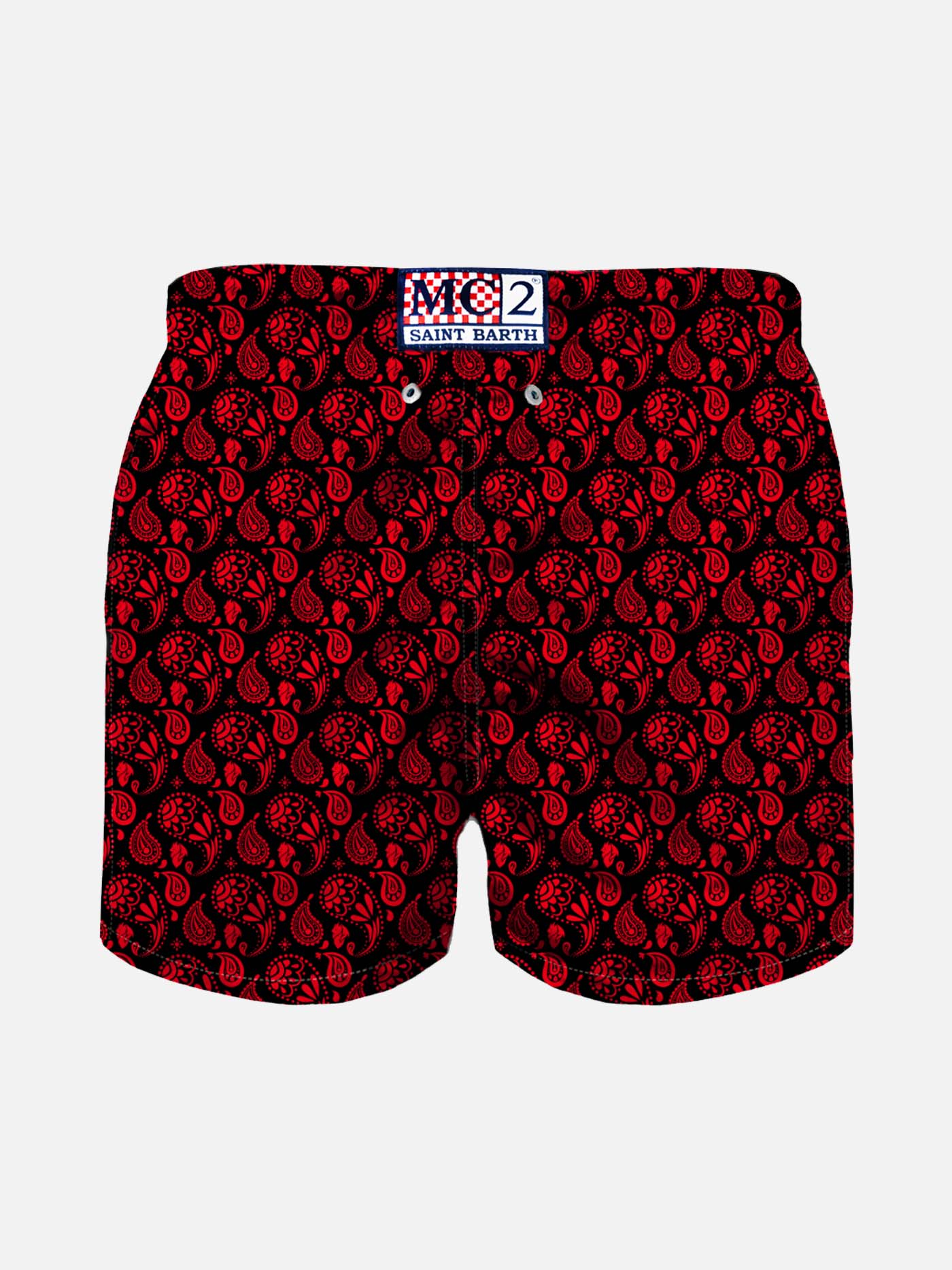 Boy light fabric swim shorts with Milan paisley print | MILAN SPECIAL EDITION - MC2 Saint Barth