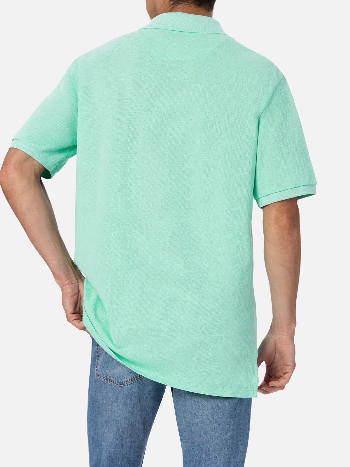 Man water green cotton piquet polo shirt Beverly Hills - MC2 Saint Barth