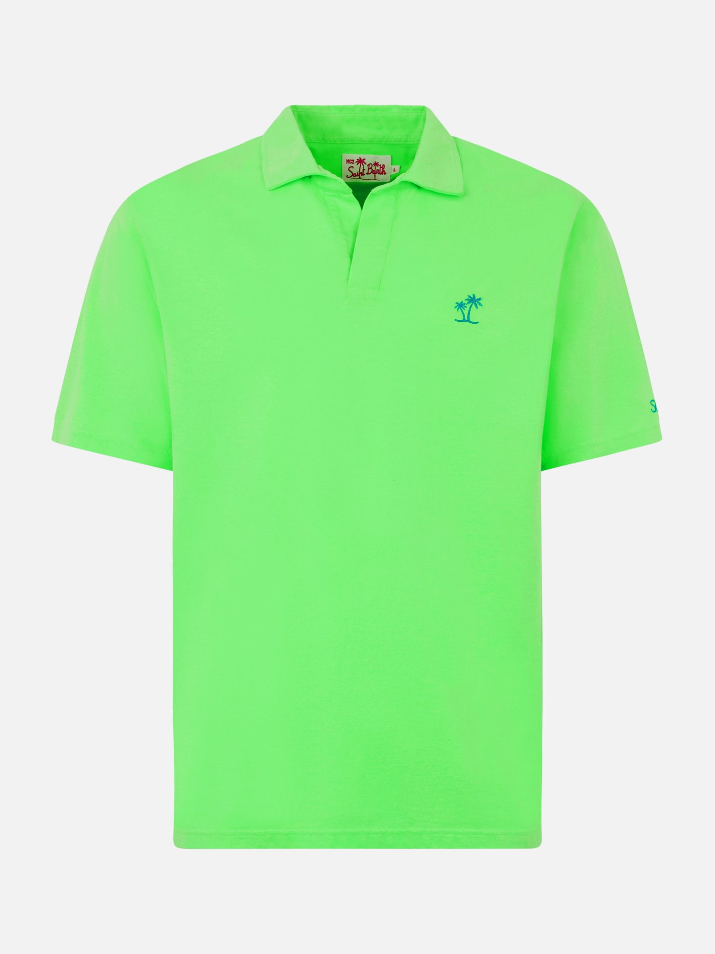 Man green cotton jersey polo - MC2 Saint Barth