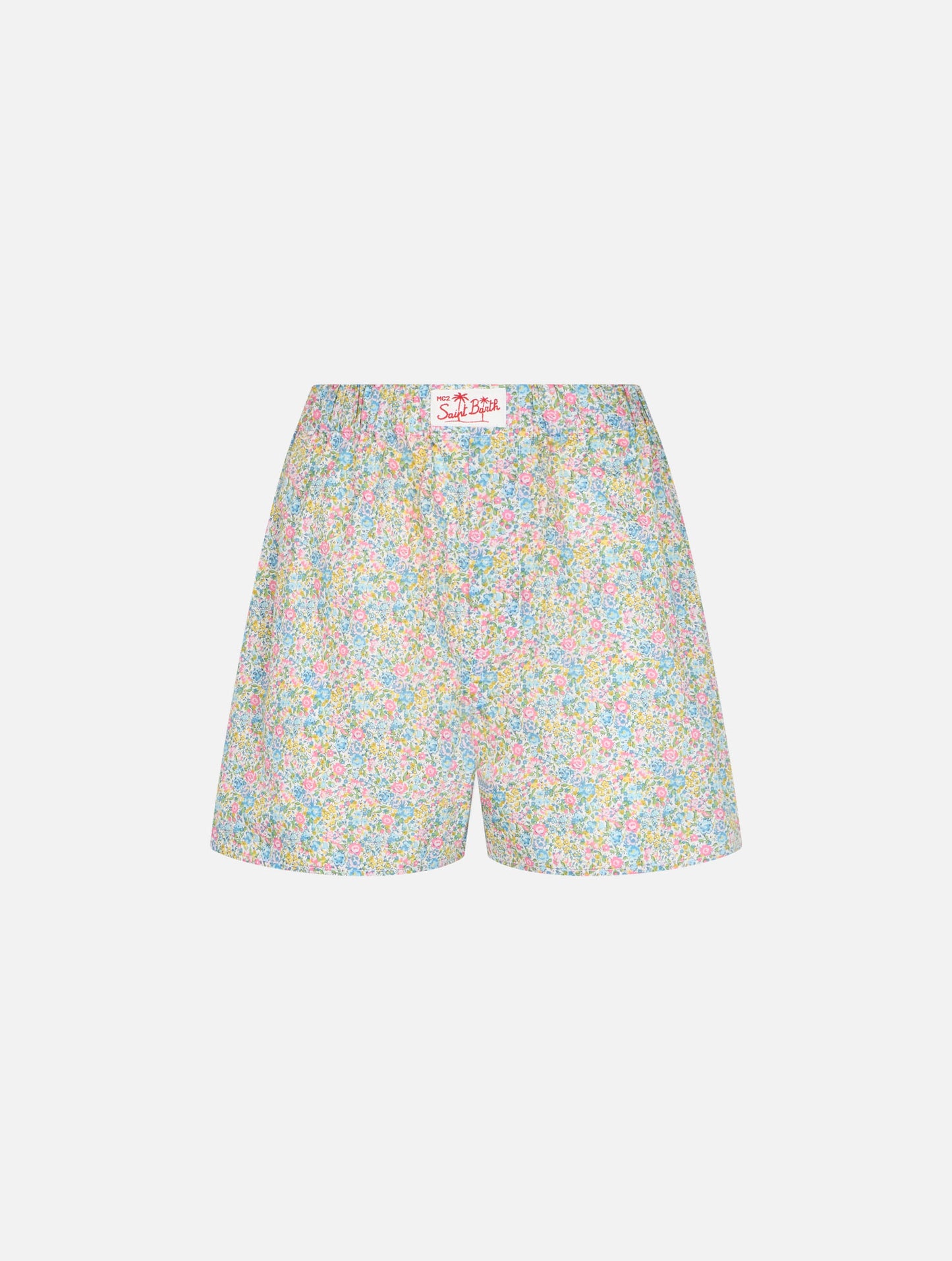 Woman Emma & Georgina print cotton shorts Boxy | MADE WITH LIBERTY FABRIC - MC2 Saint Barth