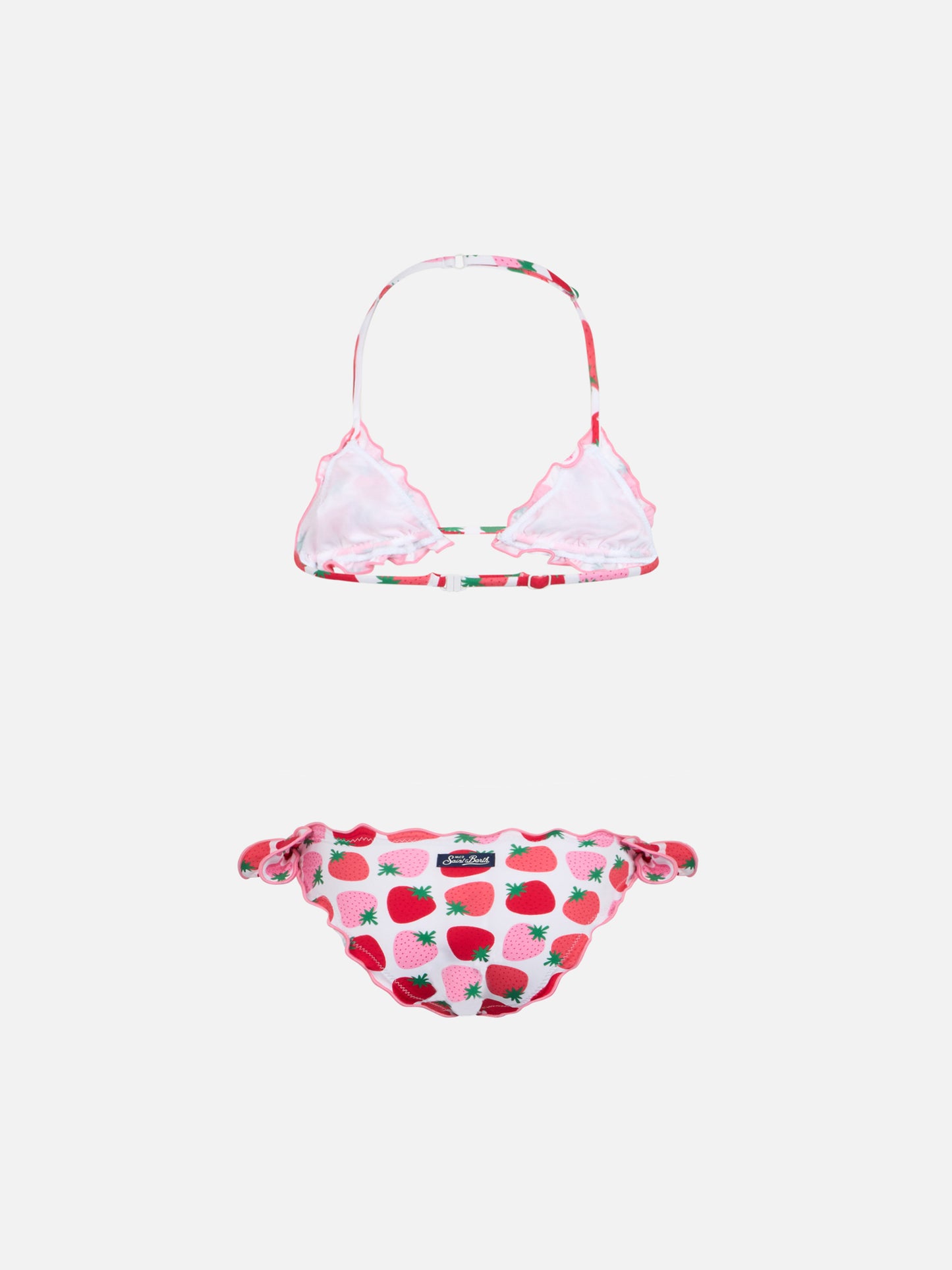 Girl classic triangle bikini Cris with strawberry print - MC2 Saint Barth