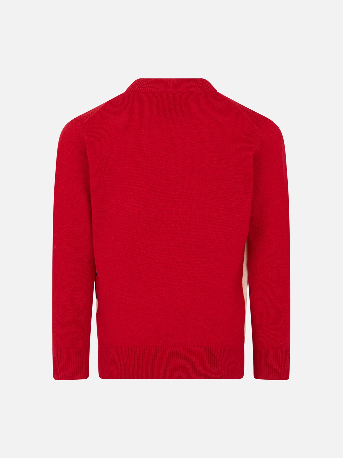 Boy crewneck sweater with St. Barth Ski Club postacard jacquard - MC2 Saint Barth