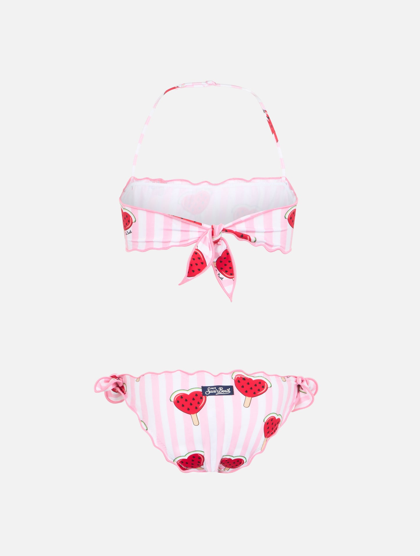 Girl classic bandeau bikini Emy with hearted watermelon print - MC2 Saint Barth