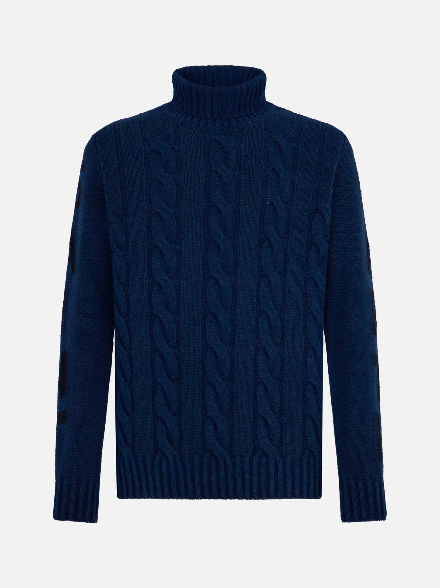 Man black cable knit turtleneck sweater Fisherman - MC2 Saint Barth