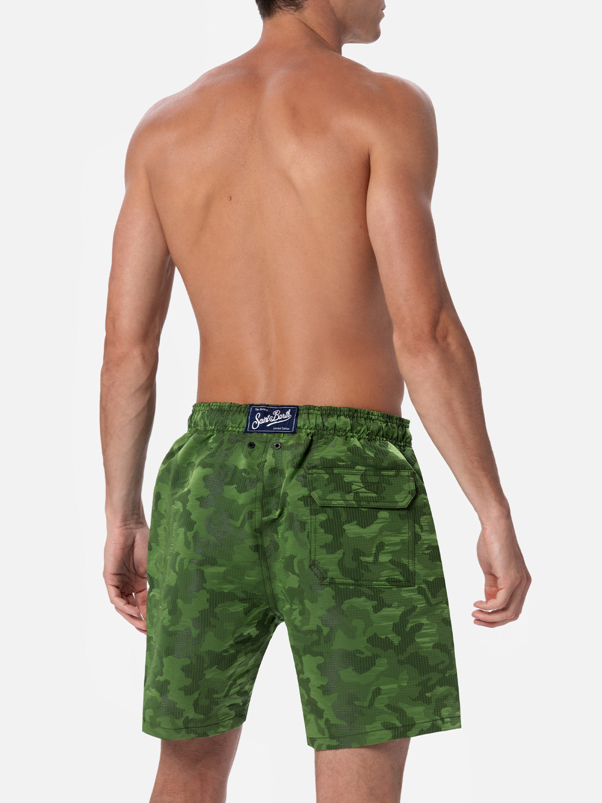 Man ripstop fabric swim shorts Harbour The Riviera with camo jacquard - MC2 Saint Barth