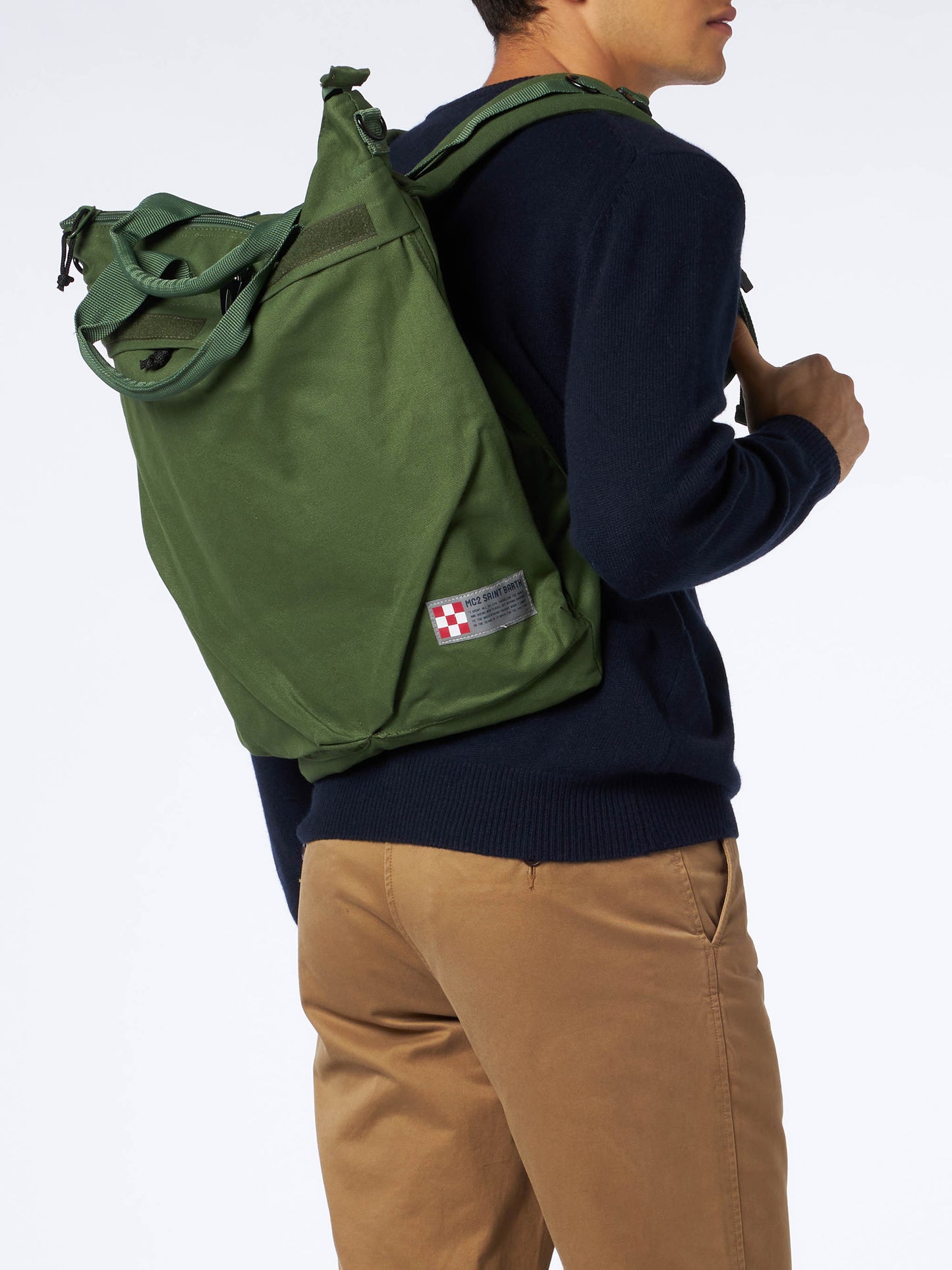 Military green canvas backpack Helmut - MC2 Saint Barth