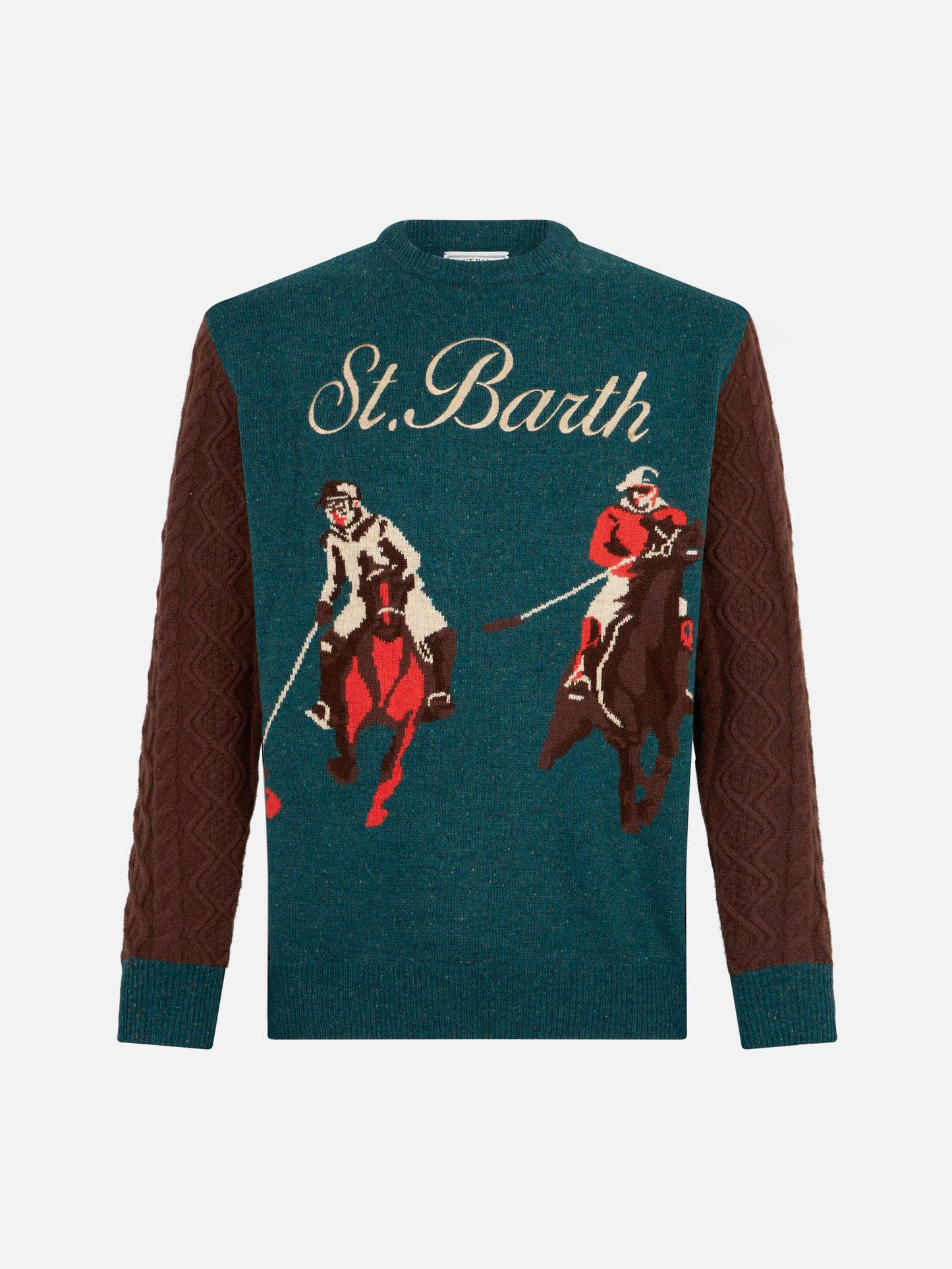 Man crewneck donegal sweater with polo jacquard - MC2 Saint Barth