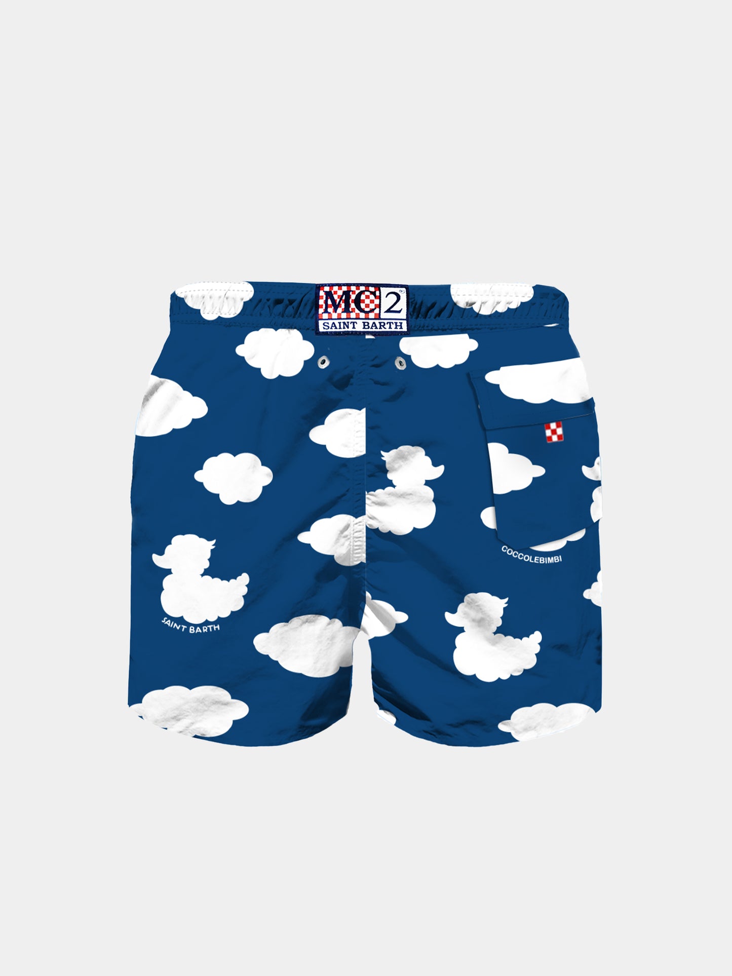 Boy classic swim shorts with clouds print and embroidery | COCCOLEBIMBI SPECIAL EDITION - MC2 Saint Barth