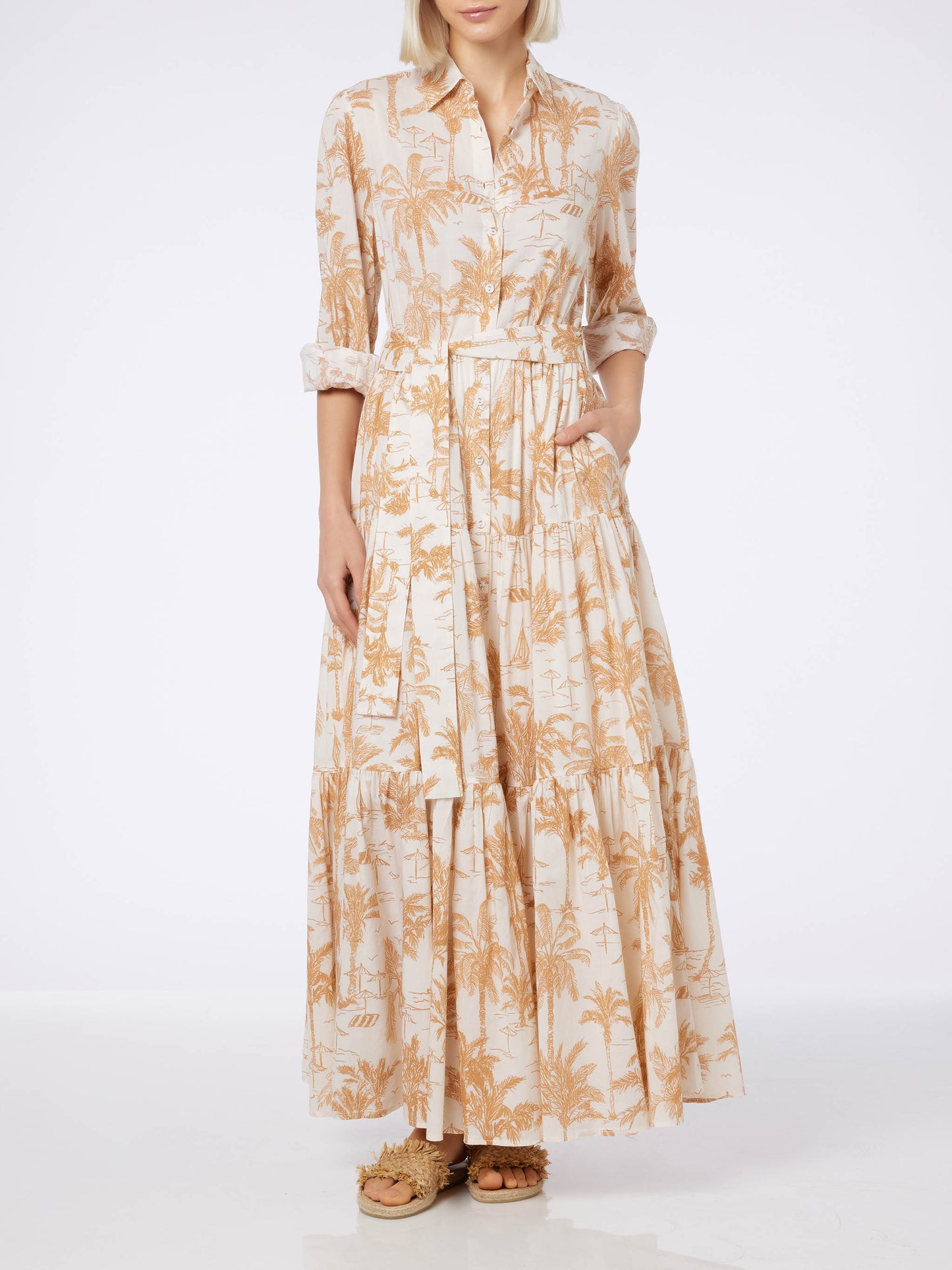 Woman Toile de Jouy cotton dress Jensen - MC2 Saint Barth