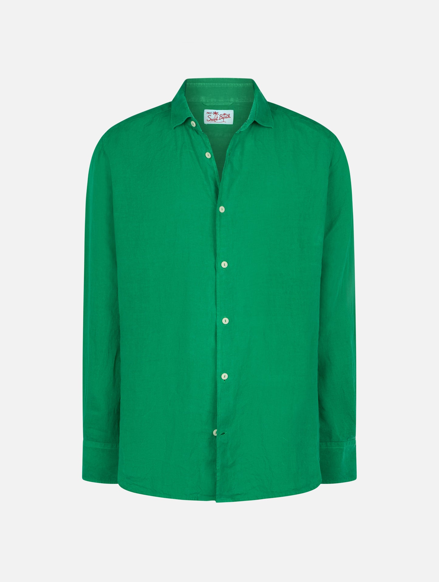 Man green linen shirt Pamplona - MC2 Saint Barth