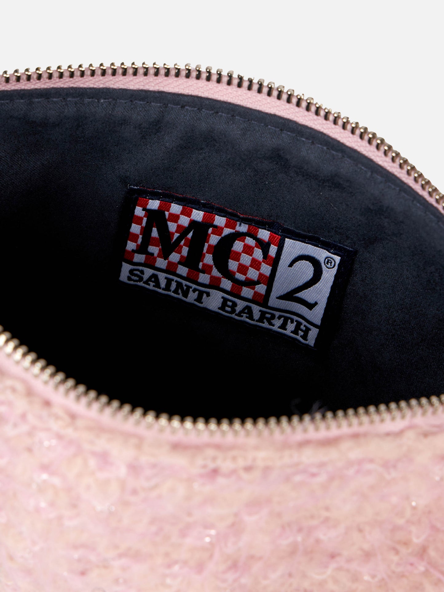 Parisienne pink knit boucle cross-body pouch bag - MC2 Saint Barth