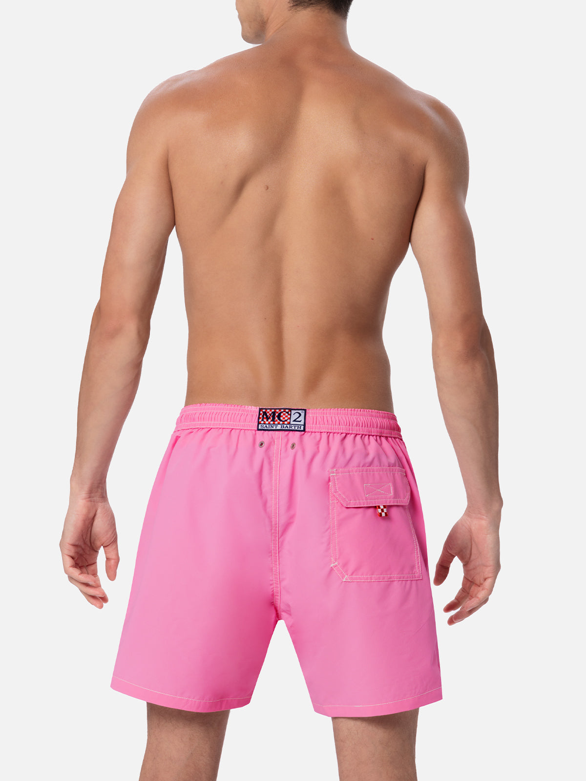 Pink classic light swim shorts Patmos - MC2 Saint Barth