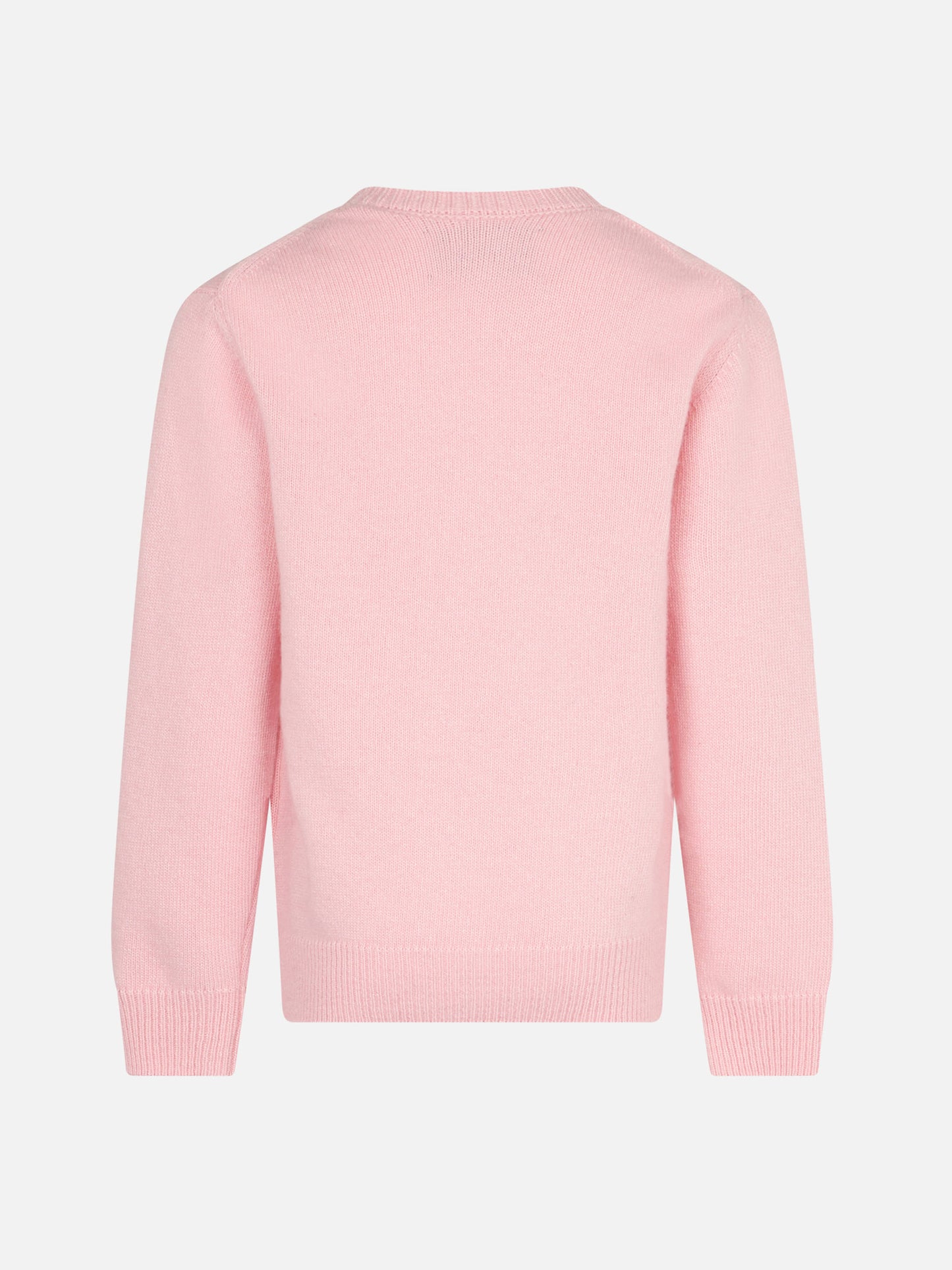 Girl crewneck pink sweater with Pink Panther Ancora Tu? Print | THE PINK PANTHER SPECIAL EDITION - MC2 Saint Barth