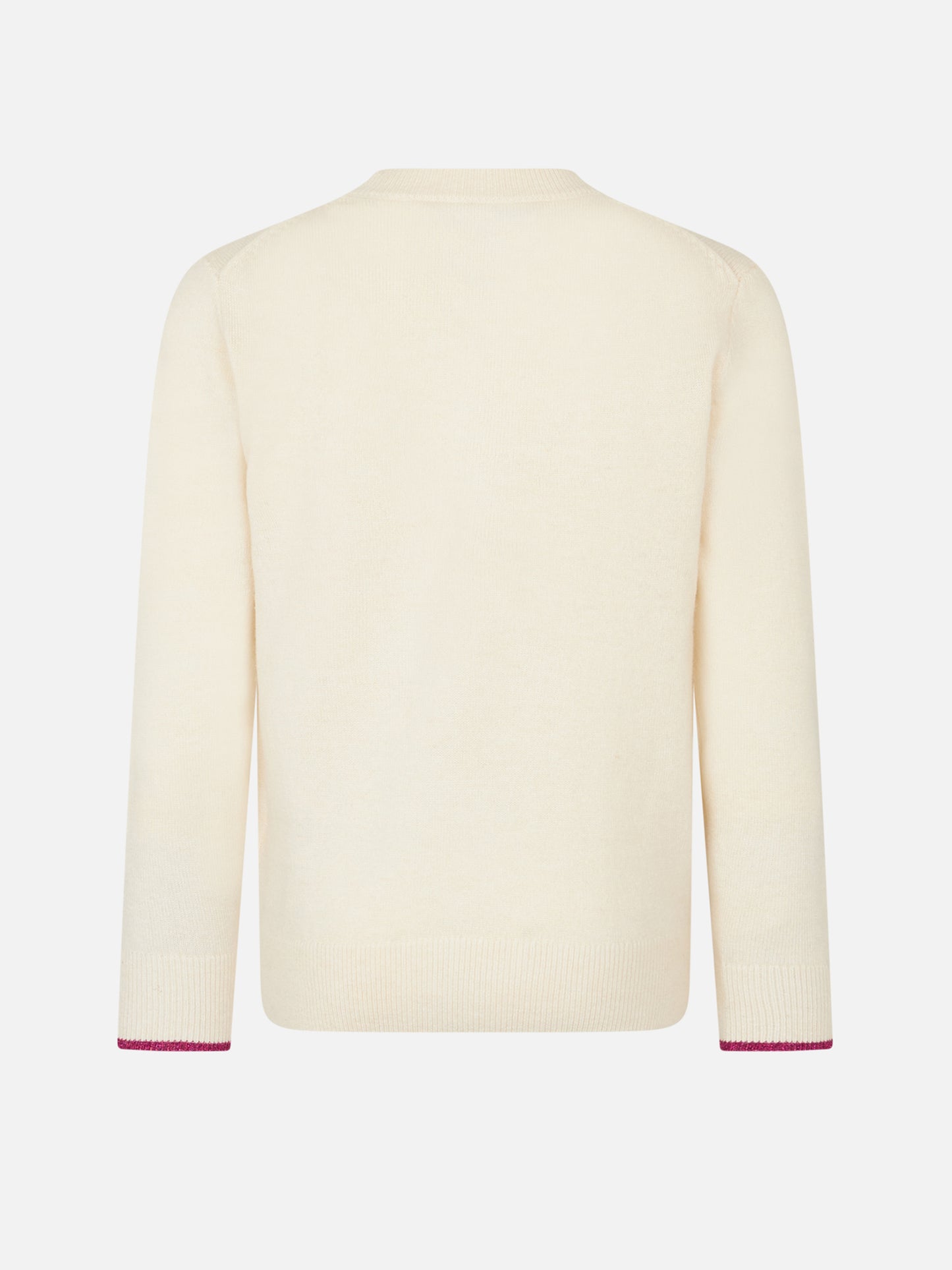 Girl crewneck white sweater with Barbie jacquard | BARBIE SPECIAL EDITION - MC2 Saint Barth