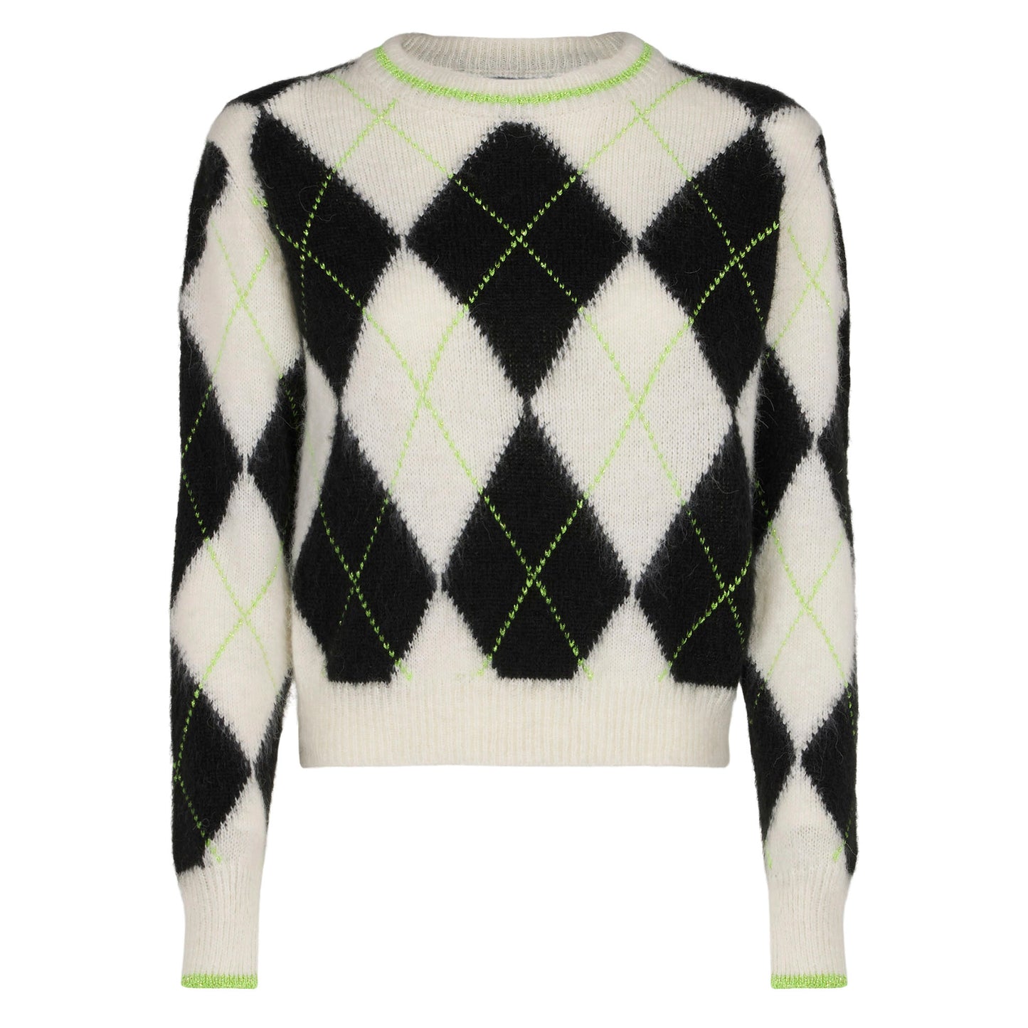 Woman brushed cropped sweater with argyle pattern - MC2 Saint Barth