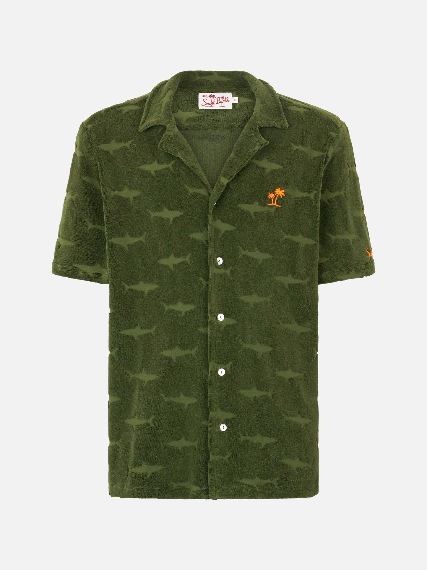 Man military green terry shirt Riviera - MC2 Saint Barth