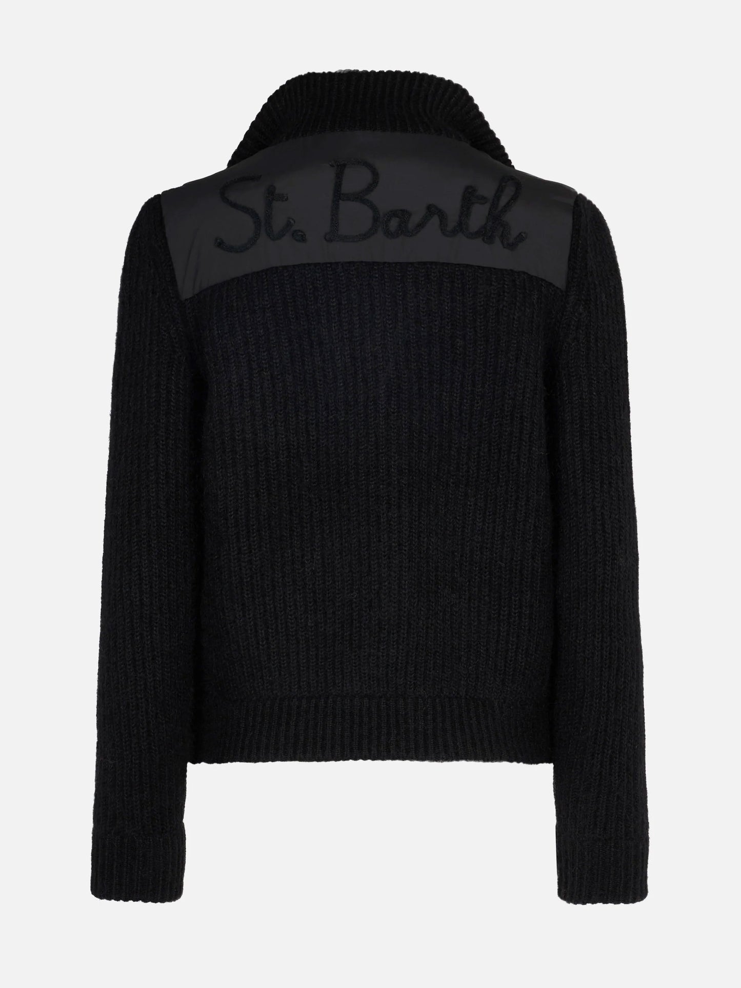 Giubbotto imbottito da donna con maniche in maglia