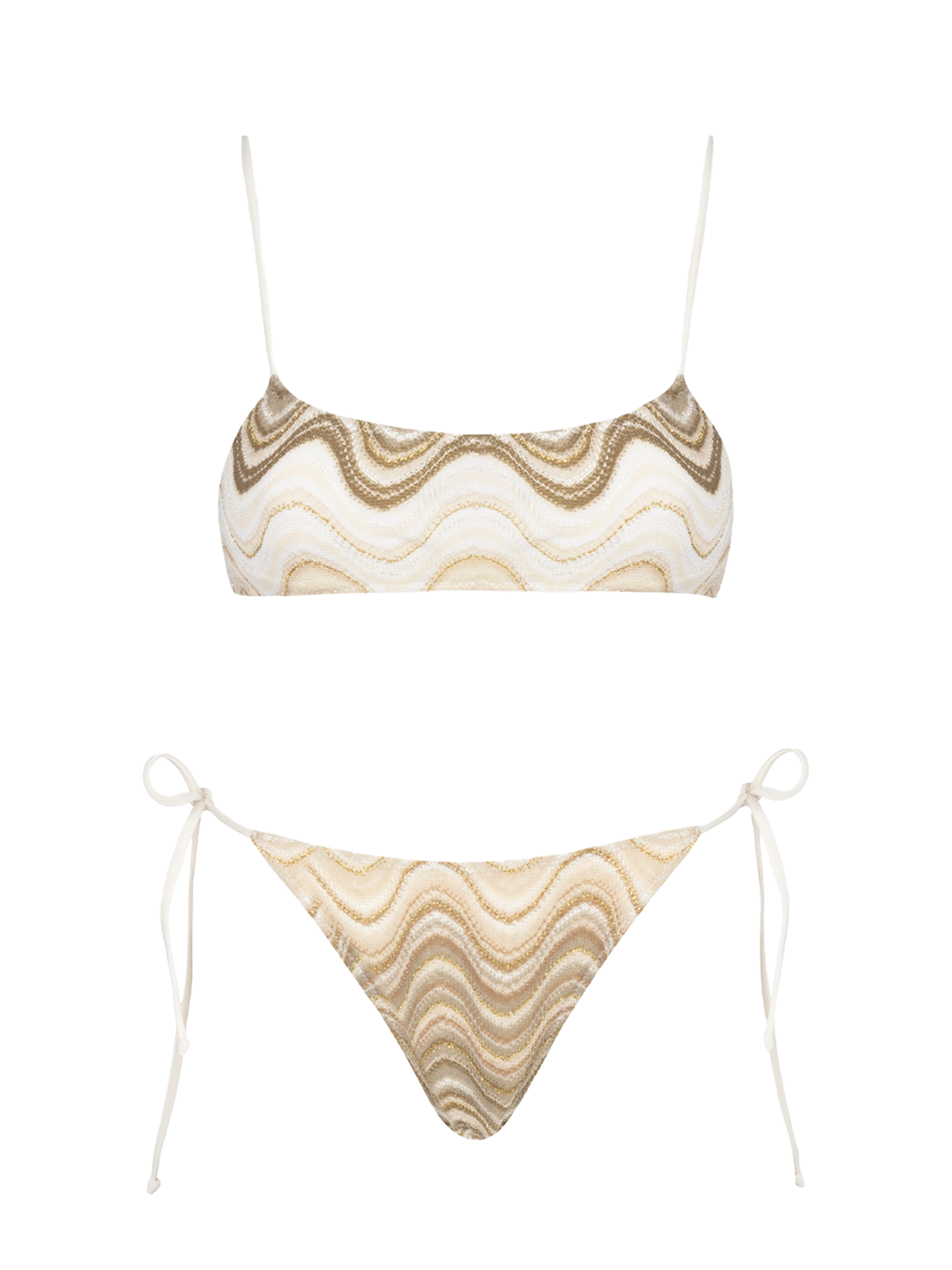 Bikini triangolo in maglia crochet a onde