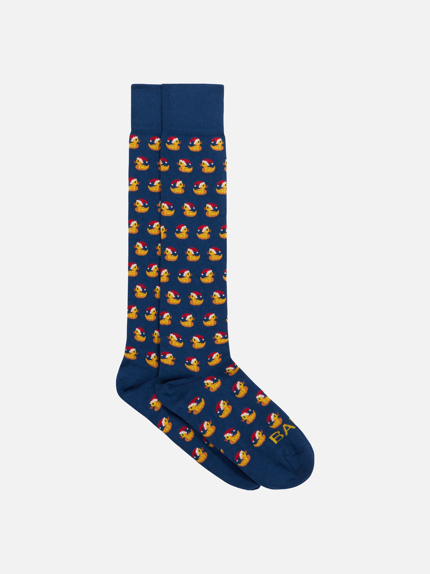 Lange Herrensocken mit Enten-Weihnachtsmann-Jacquard-Aufdruck