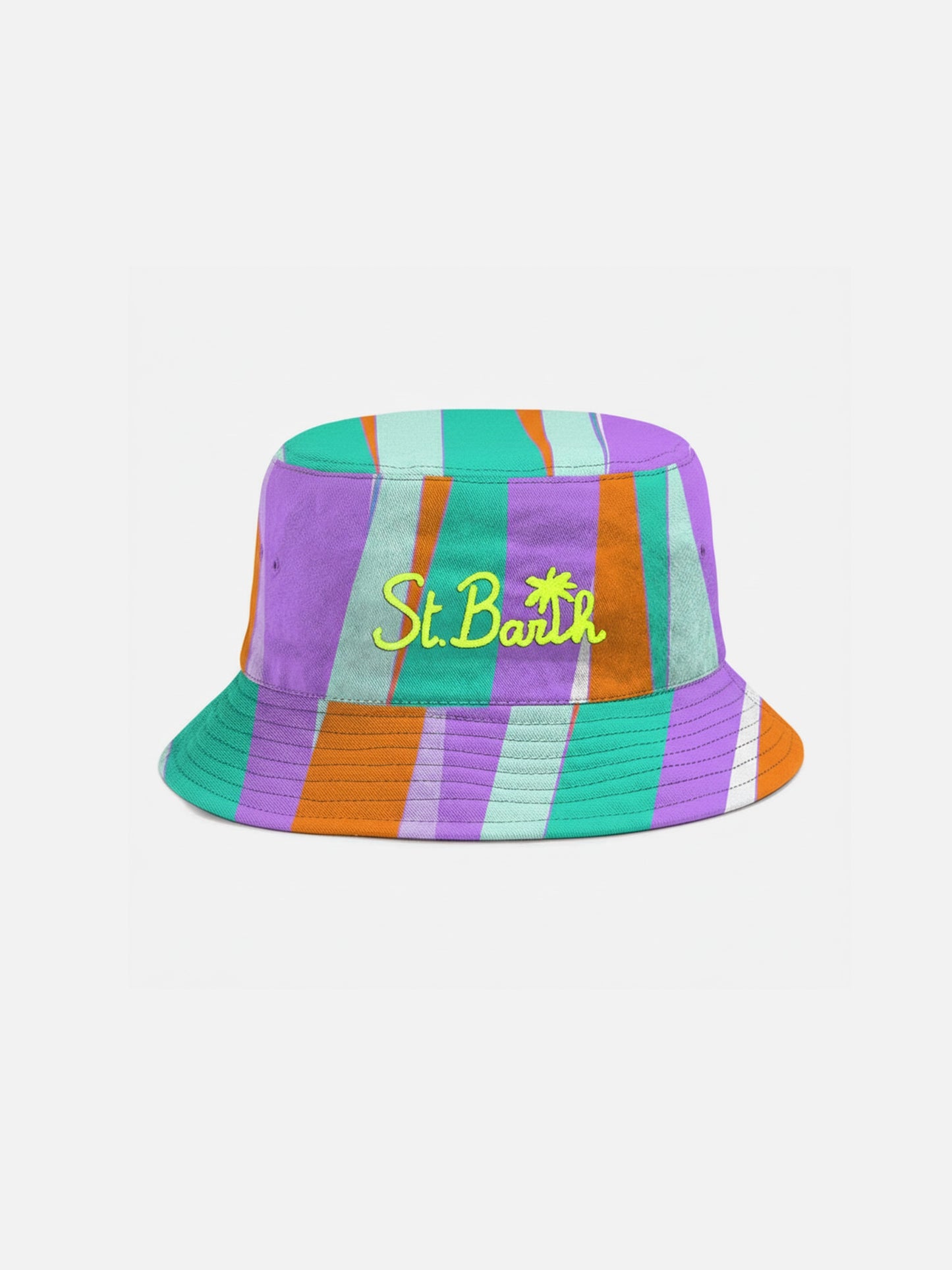 Cotton bucket hat James with shape wave print