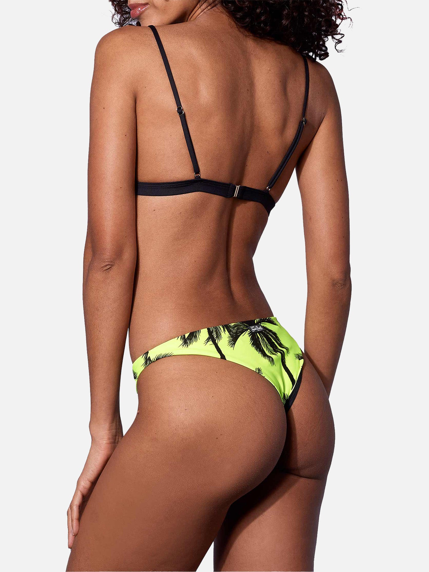 Palm print yellow fluo triangle bikini - MC2 Saint Barth