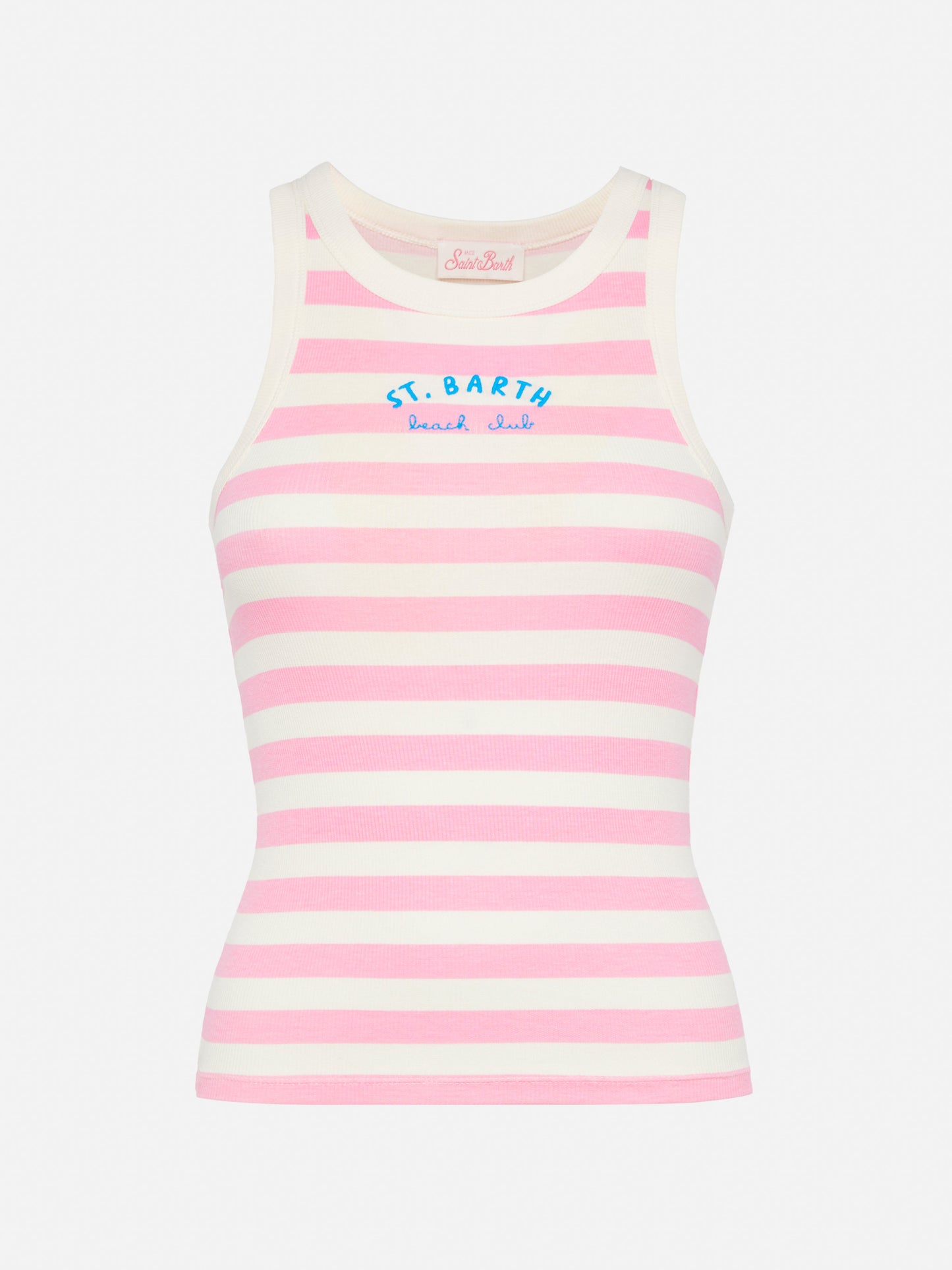 Ada striped ribbed cotton tank top - MC2 Saint Barth