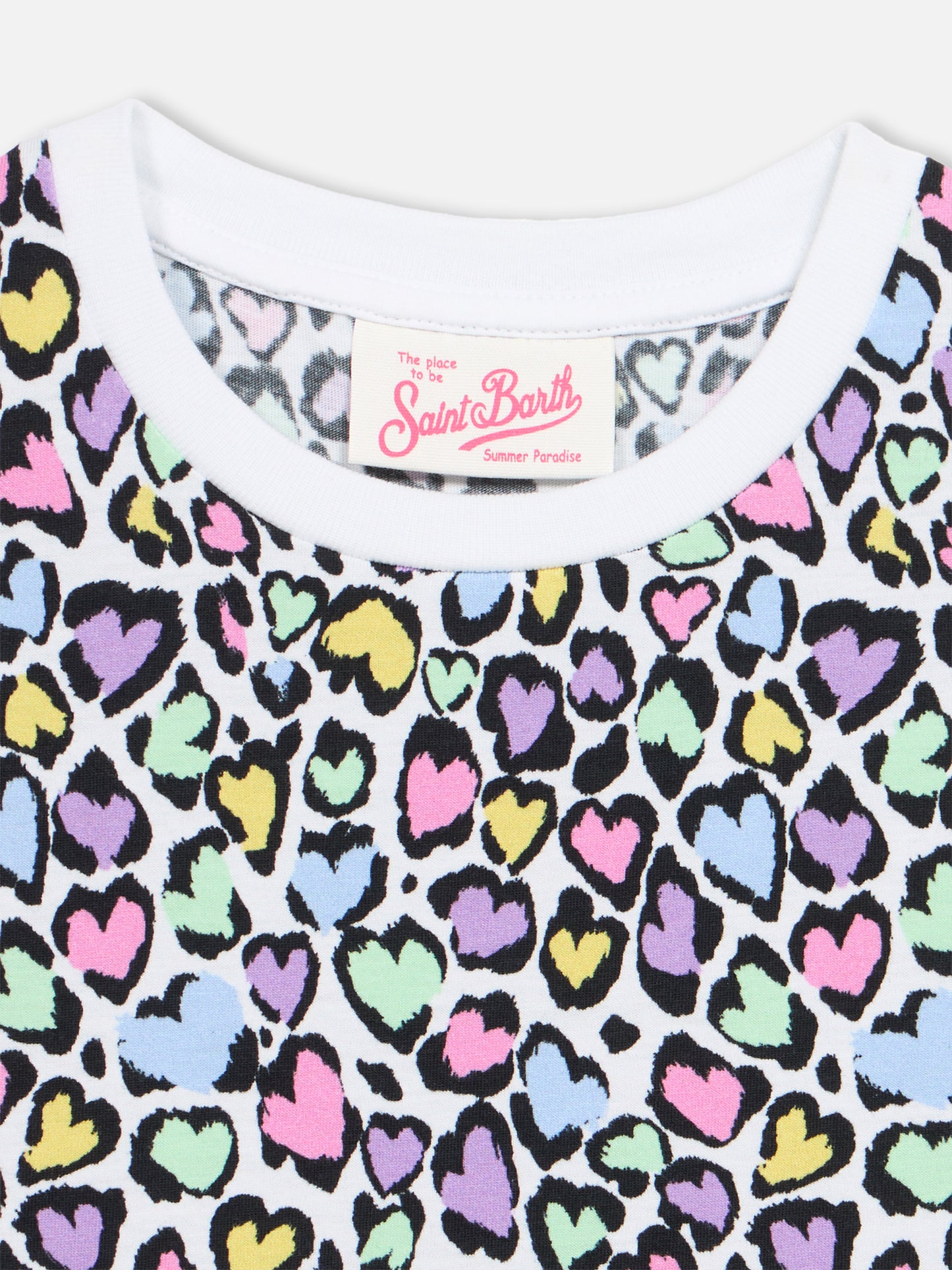 Girl Abbey dress with fringes and animalier print - MC2 Saint Barth