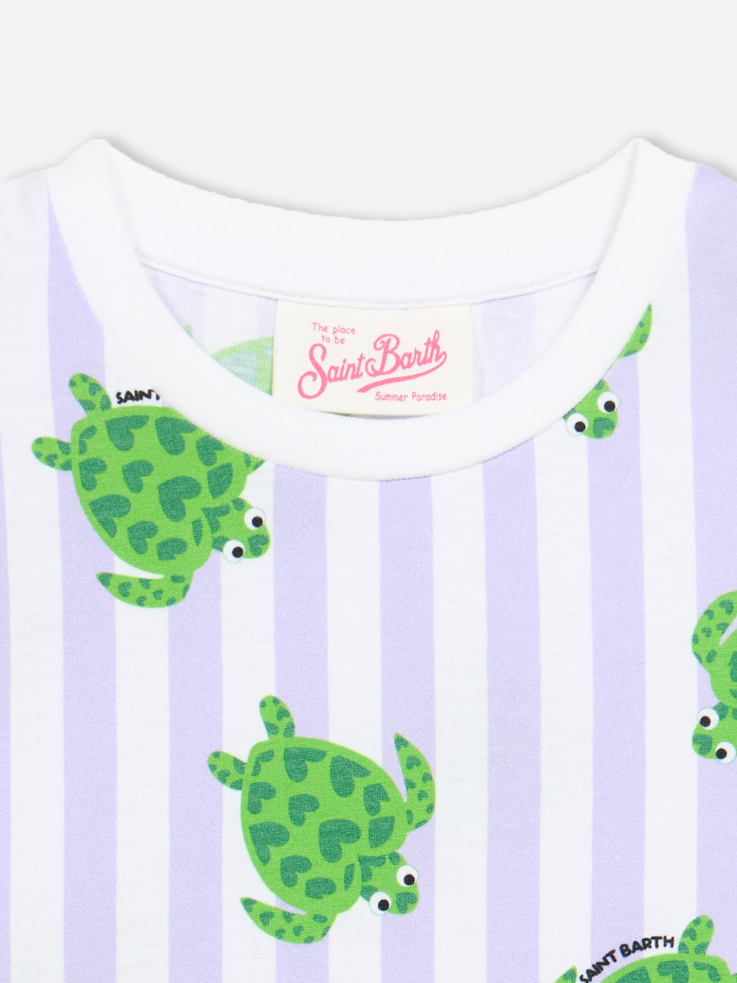 Girl Abbey dress with fringes and turtle print - MC2 Saint Barth