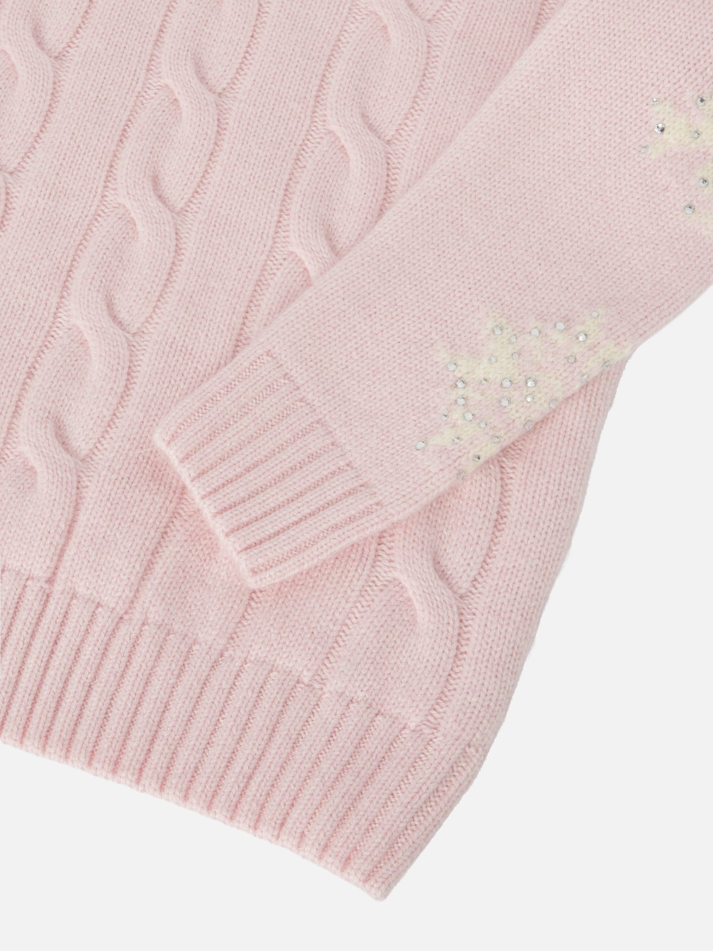 Dolcevita a trecce Adler Jr con decorazioni a fiocco di neve in strass