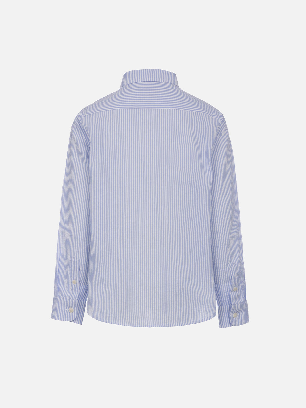 Kid striped seersucker cotton shirt Agnes - MC2 Saint Barth