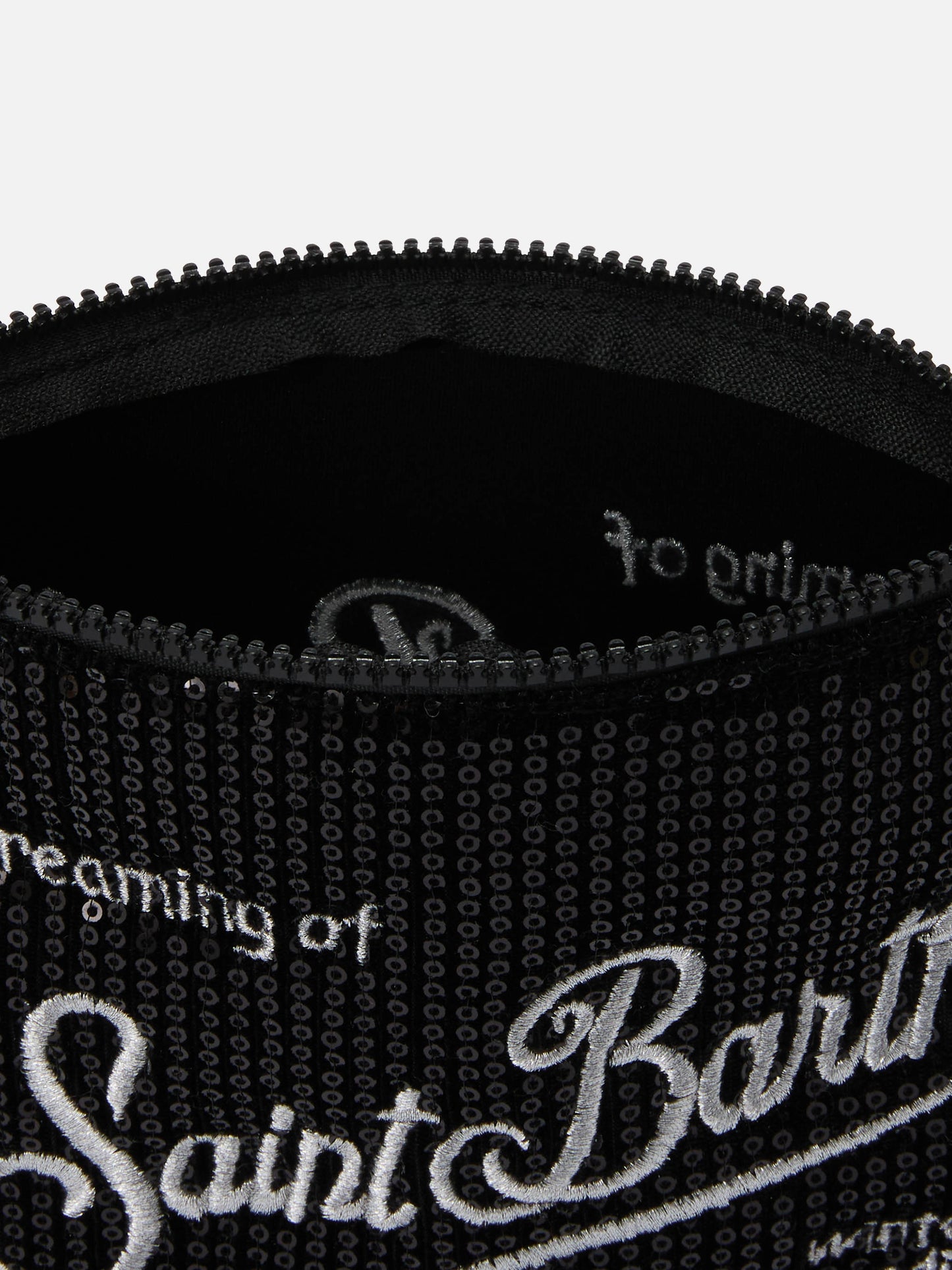 Pochette Aline Velvet Paillettes nera