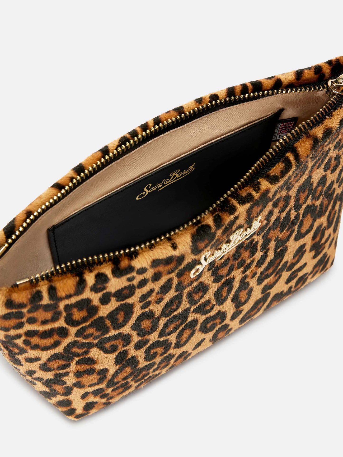 Borsa Aline in cavallino leopardato con placchetta logo