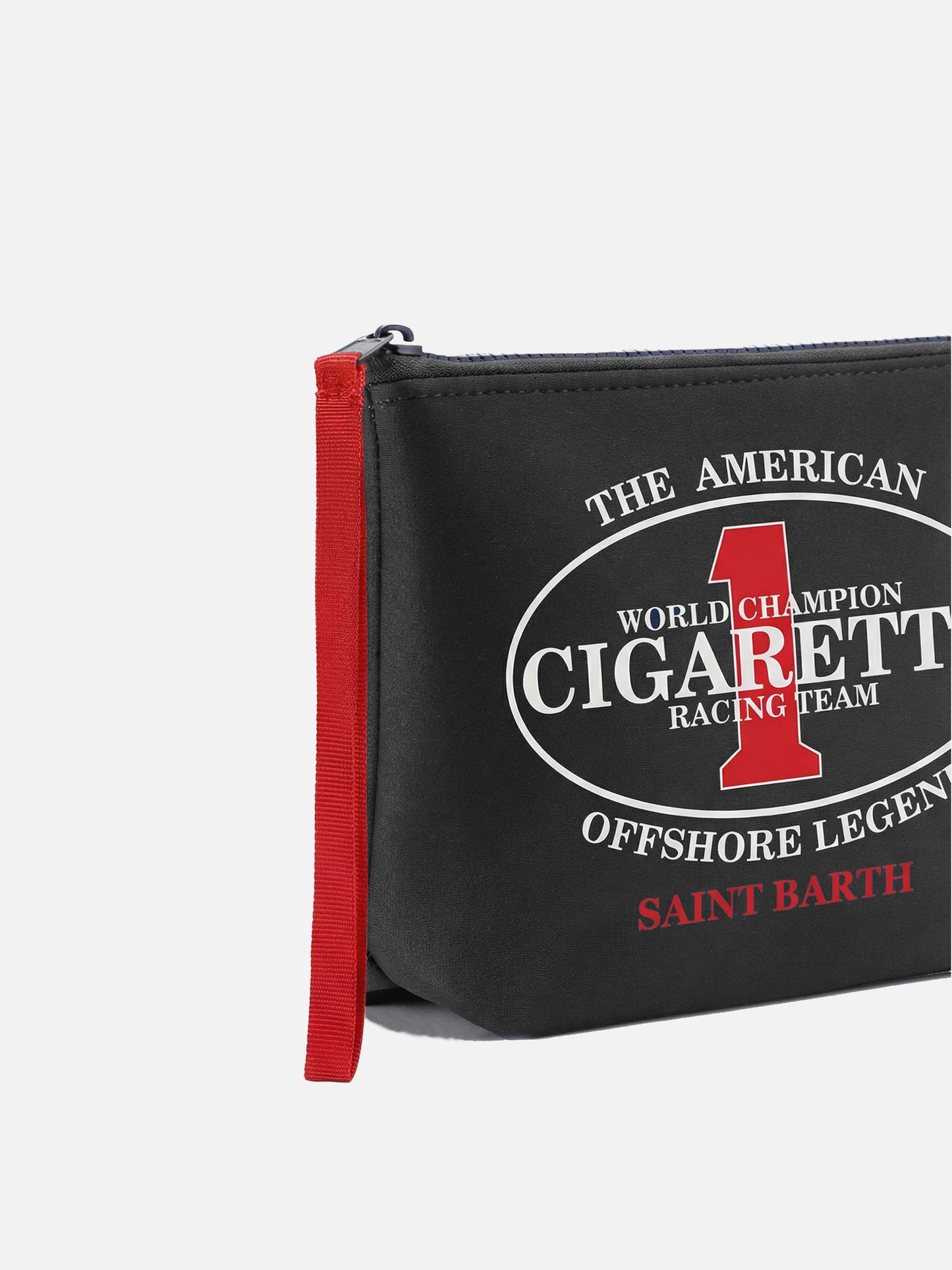 Pochette Aline in scuba nera con ricamo Cigarette Racing Team | Special Edition