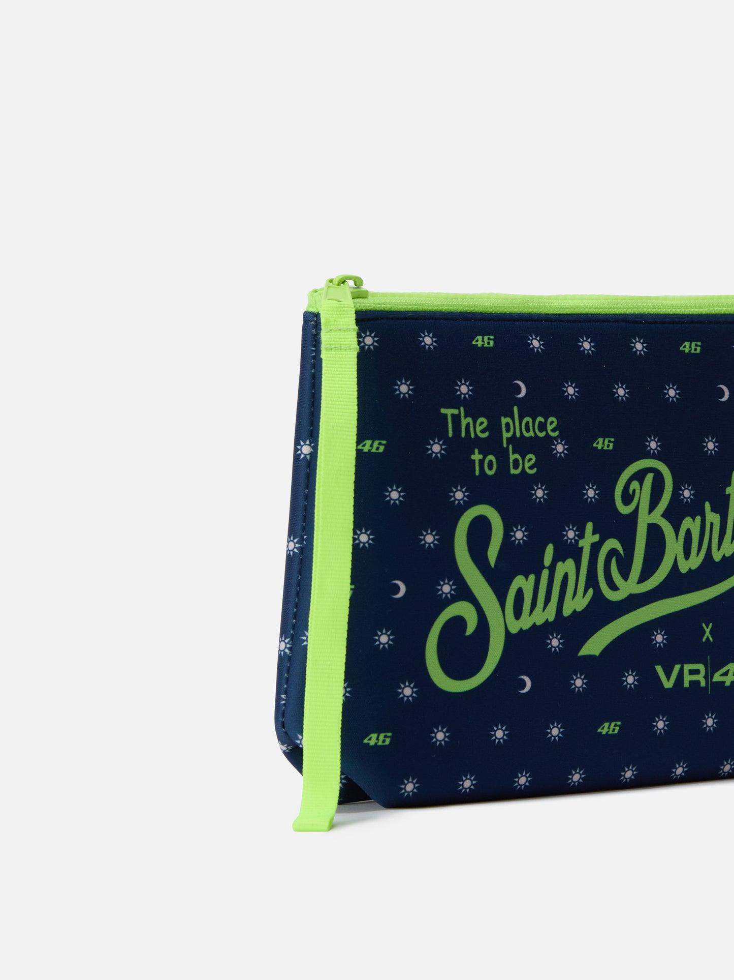 Pochette Aline in scuba blu con stampa VR46 Limited Edition | VR46 SPECIAL EDITION