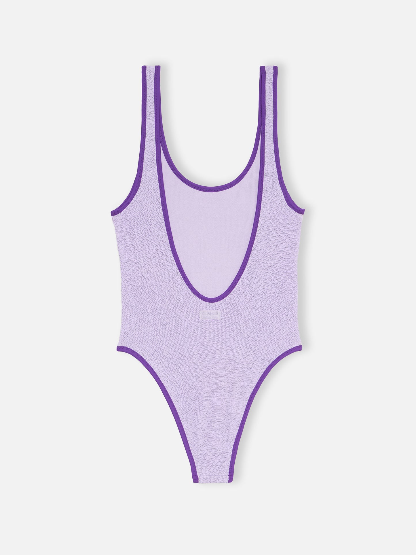 Woman lilac crinkle one piece swimsuit | MELISSA SATTA SPECIAL EDITION - MC2 Saint Barth