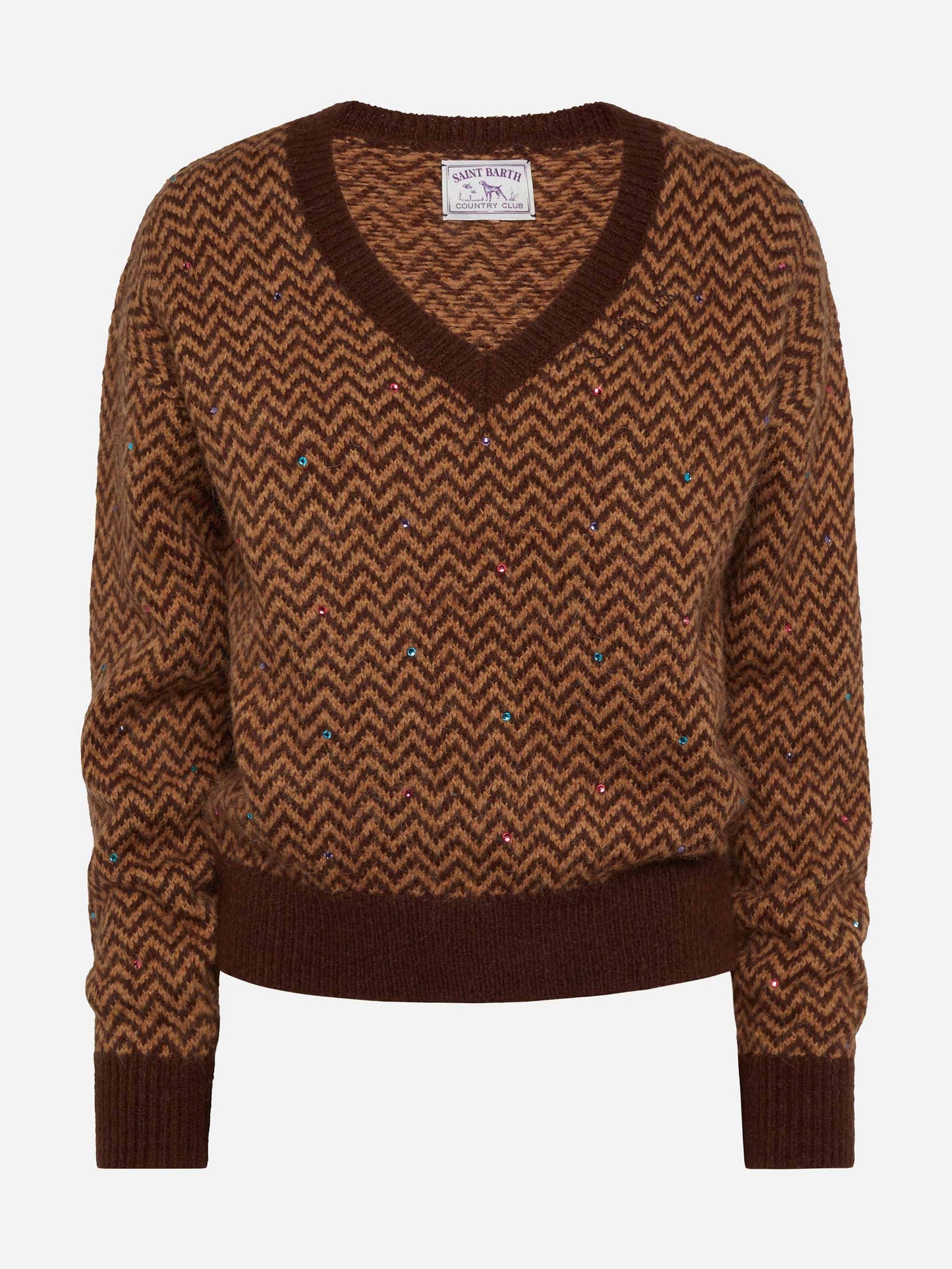 Woman cropped sweater with argyle pattern - MC2 Saint Barth