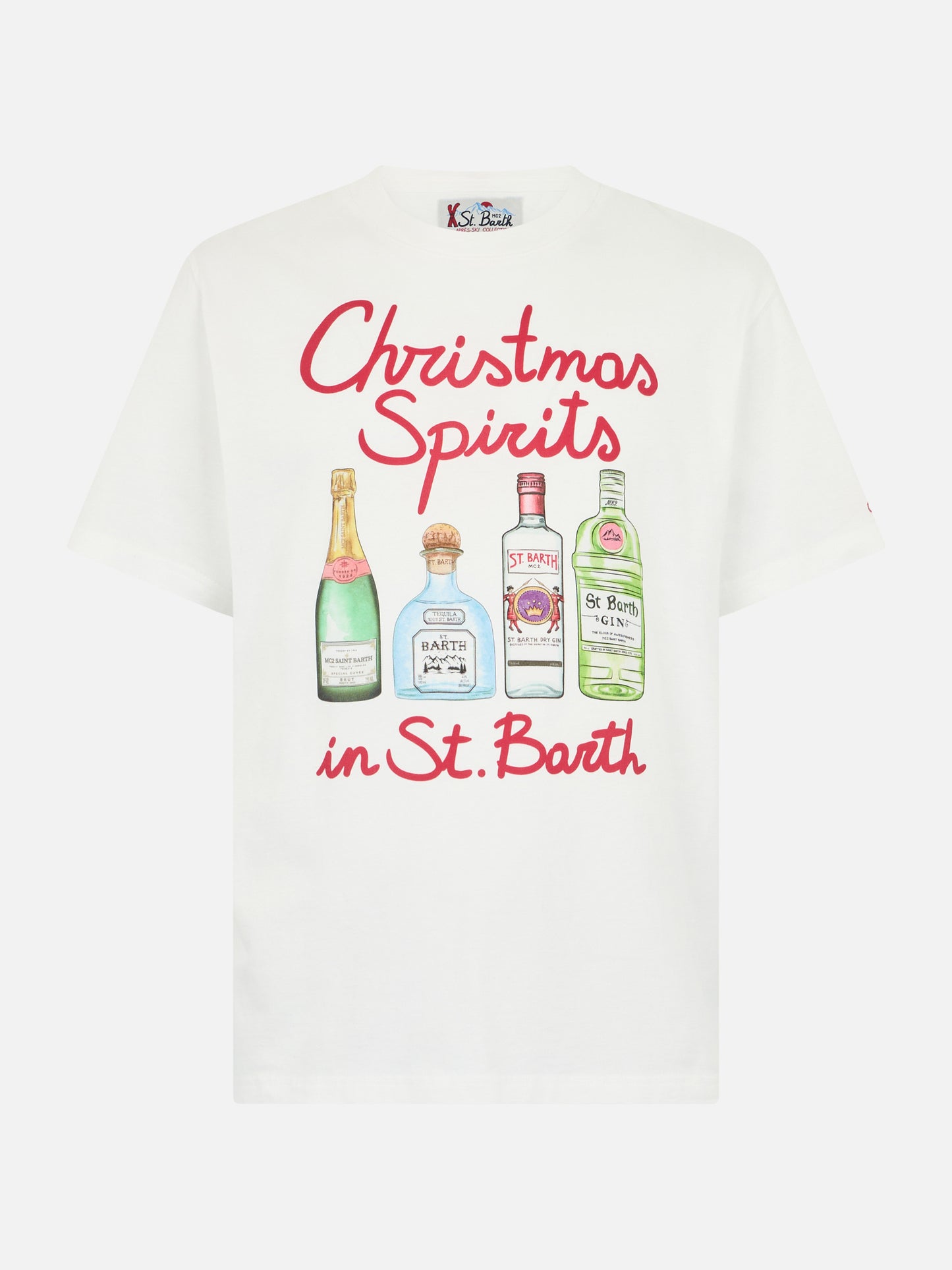 Man heavy cotton t-shirt Arnott with Christmas spirits in St.Barth embroidery - MC2 Saint Barth