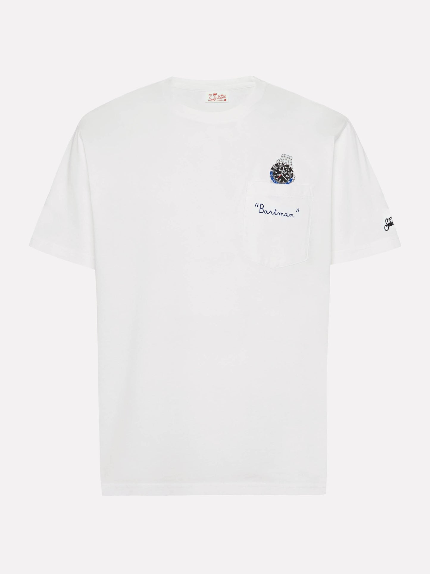 Cotton t-shirt Austin with embroidery and watch print