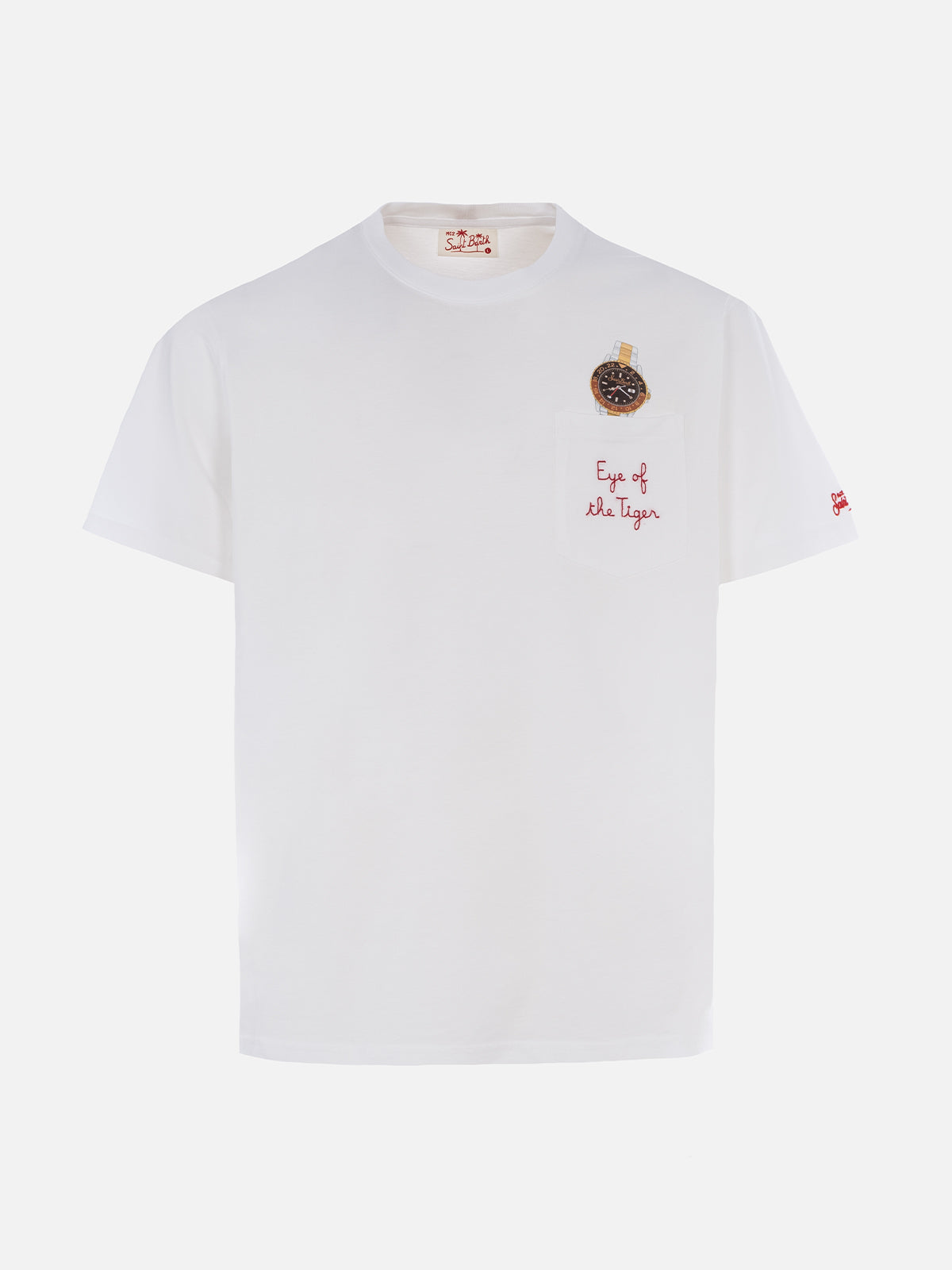 Cotton t-shirt Austin with embroidery and watch print - MC2 Saint Barth