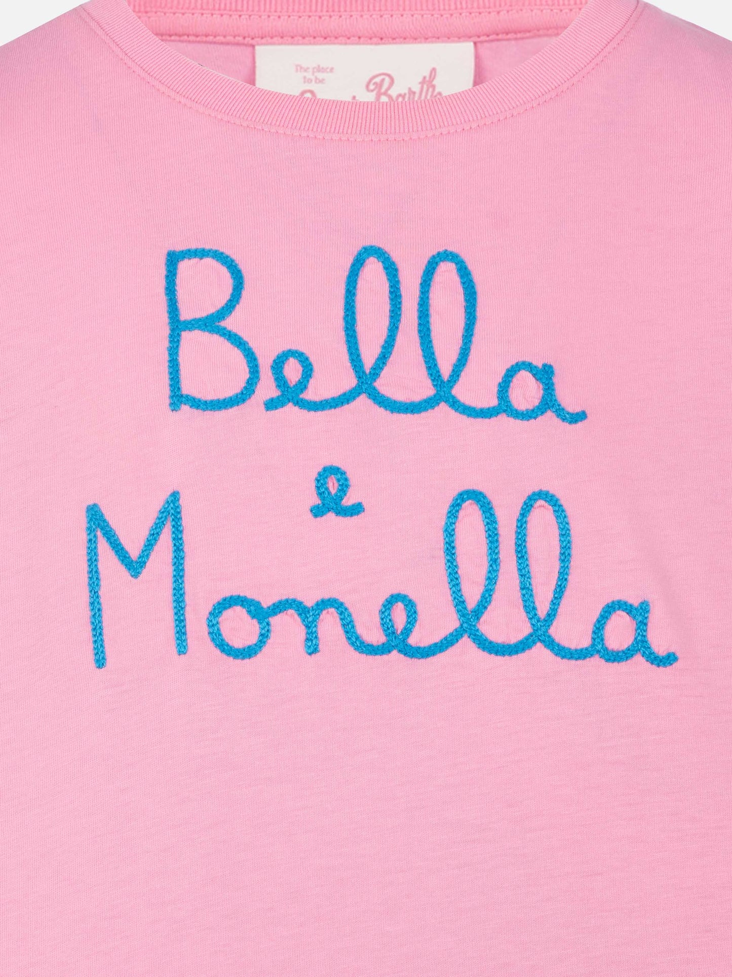 T-shirt Baby in cotone con volant e ricamo Bella e Monella