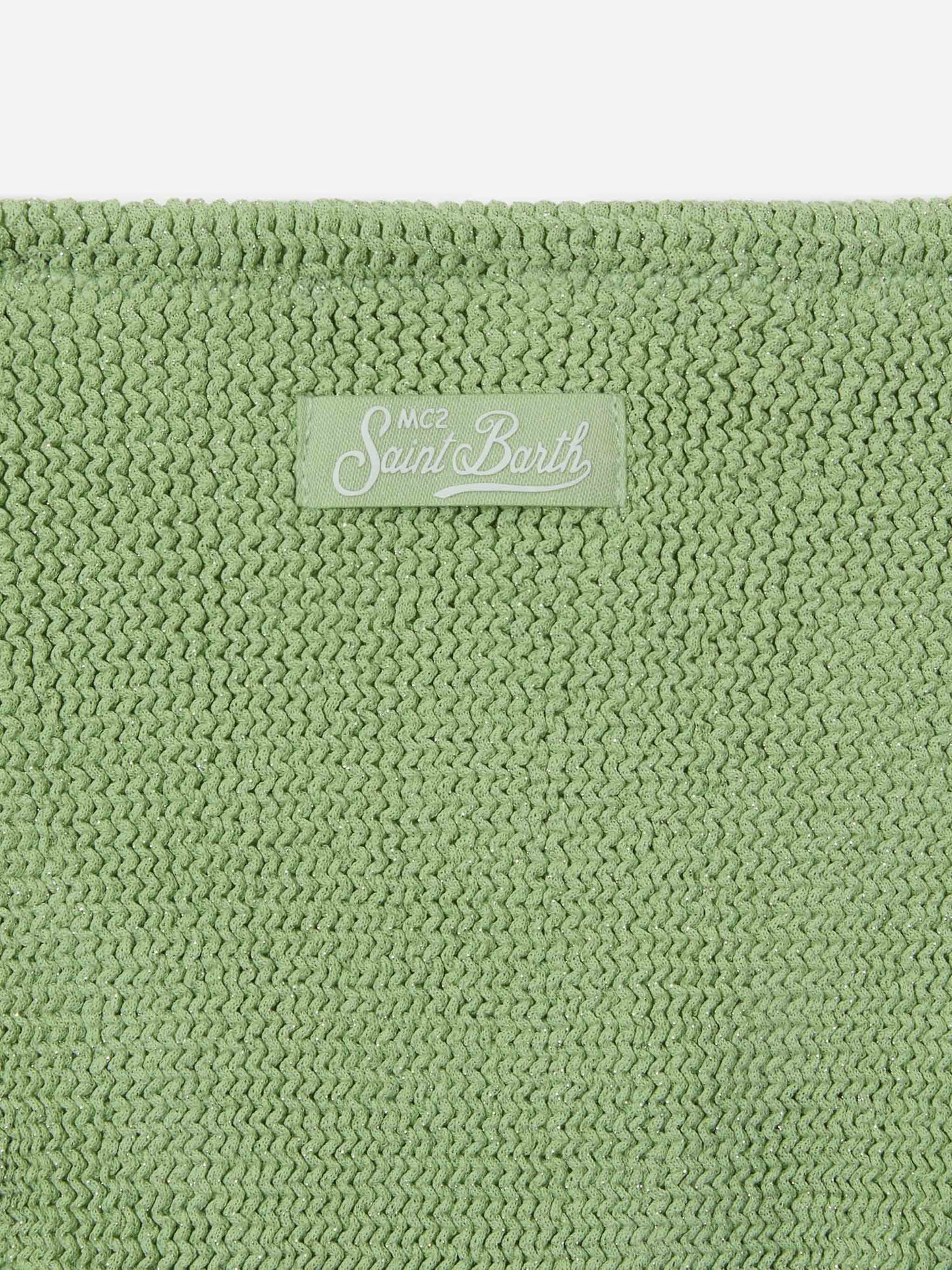 Bikini Baker in tessuto crinkle lurex verde menta