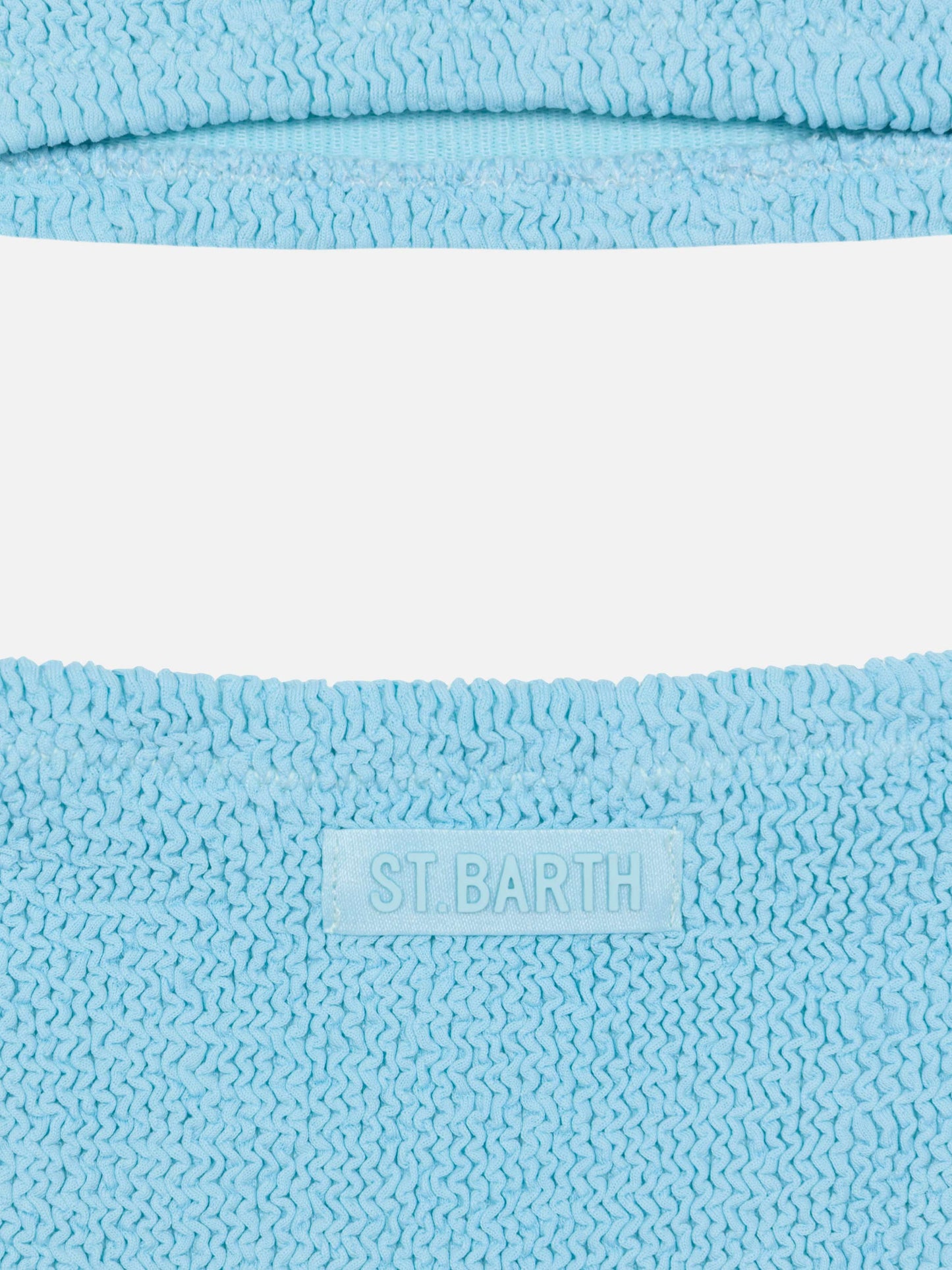 Light blue crinkle classic bralette bikini Baker - MC2 Saint Barth