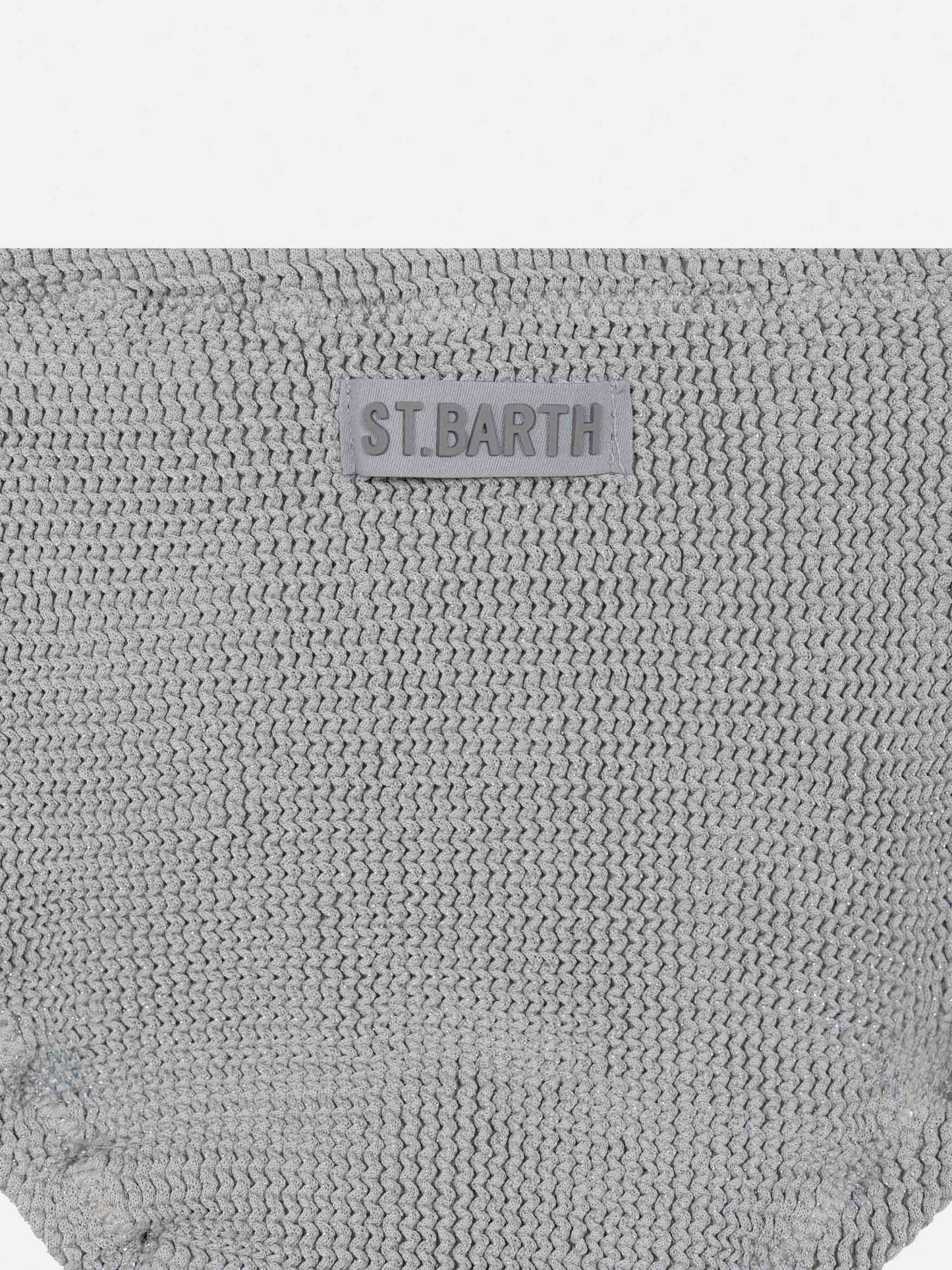 Silver lurex crinkle classic crinkle bralette bikini Baker - MC2 Saint Barth