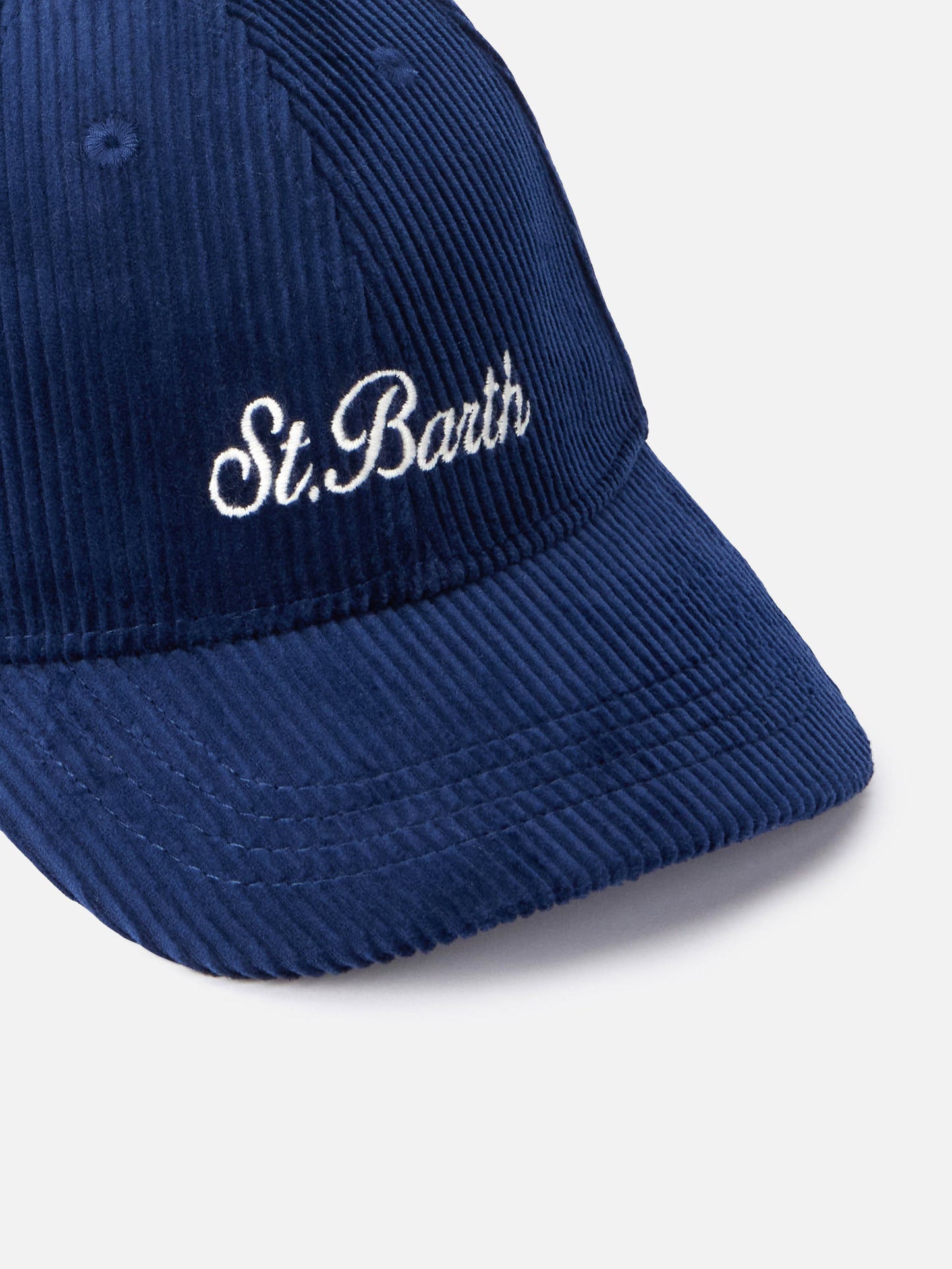Navy blue corduroy ball cap Baseball with embroidered logo - MC2 Saint Barth