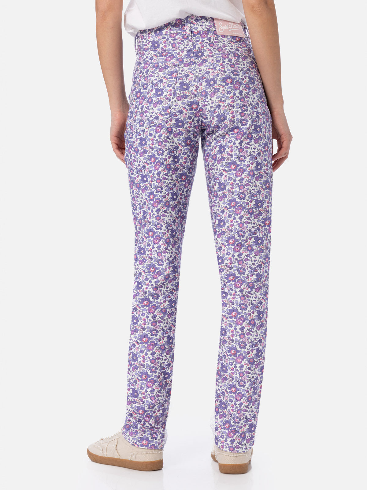Woman lilac Betsy print denim Belleville | MADE WITH LIBERTY FABRIC - MC2 Saint Barth