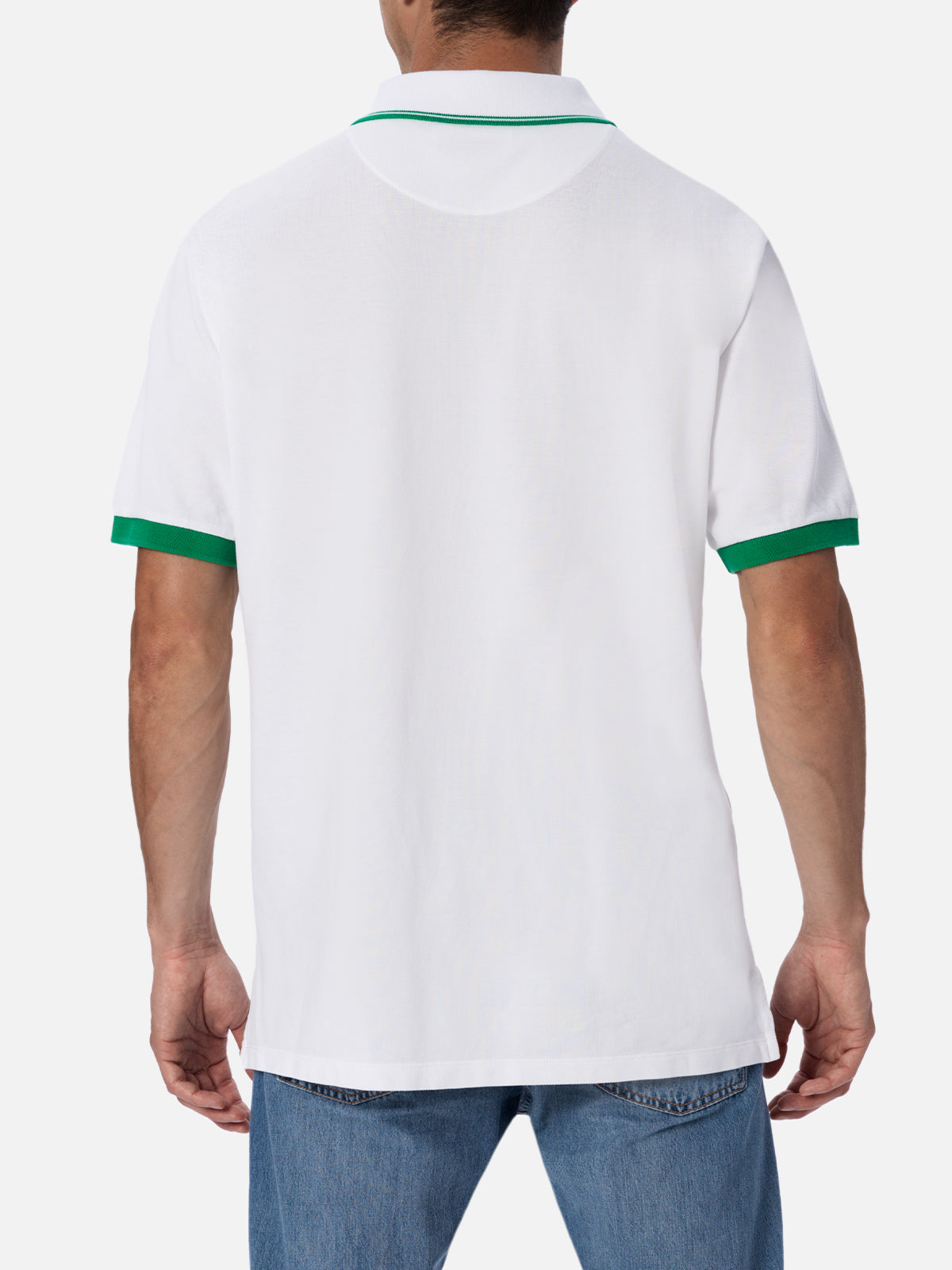 Man white cotton piquet polo shirt Beverly Hills | AUSTRALIAN BRAND SPECIAL EDITION - MC2 Saint Barth