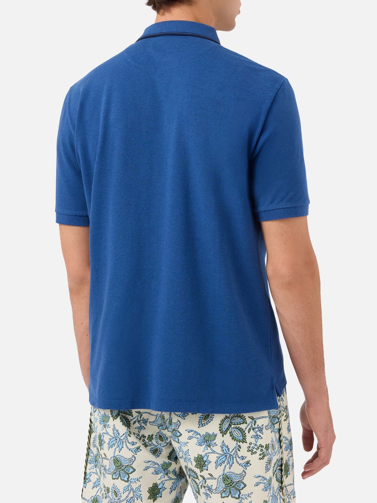 Polo Beverly Hills in cotone piquet blu denim