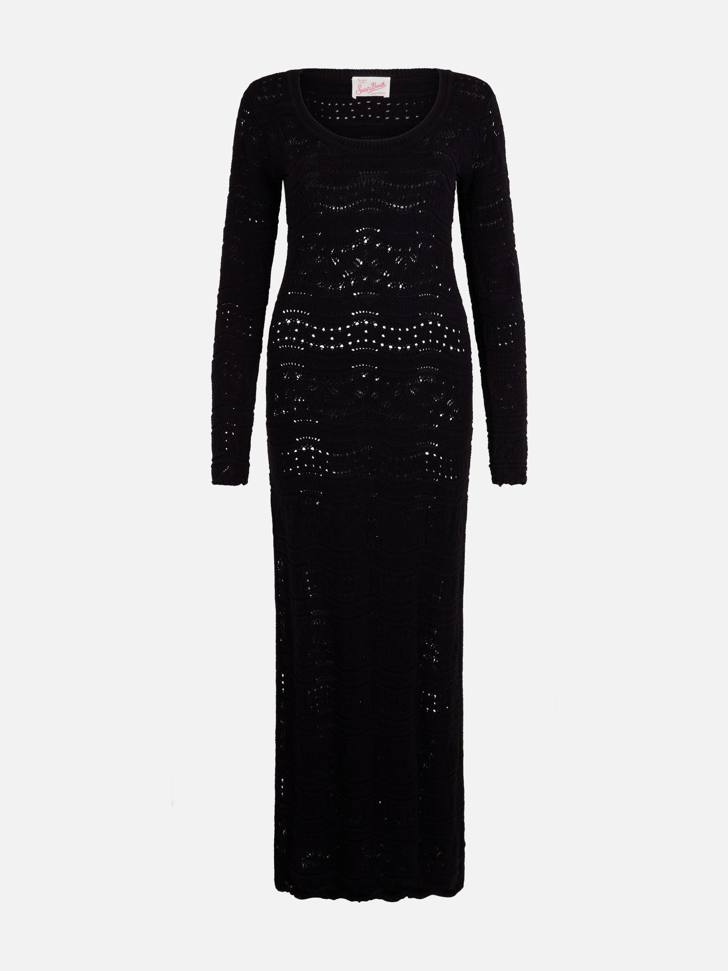 Black woman cotton knit midi dress - MC2 Saint Barth
