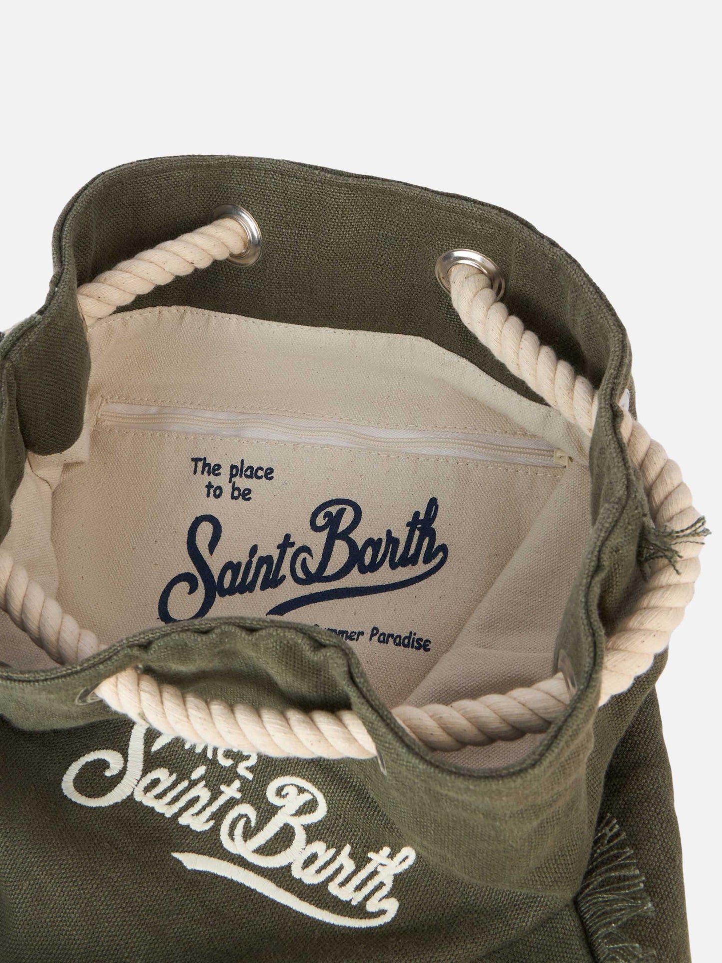 Green boat linen backpack - MC2 Saint Barth